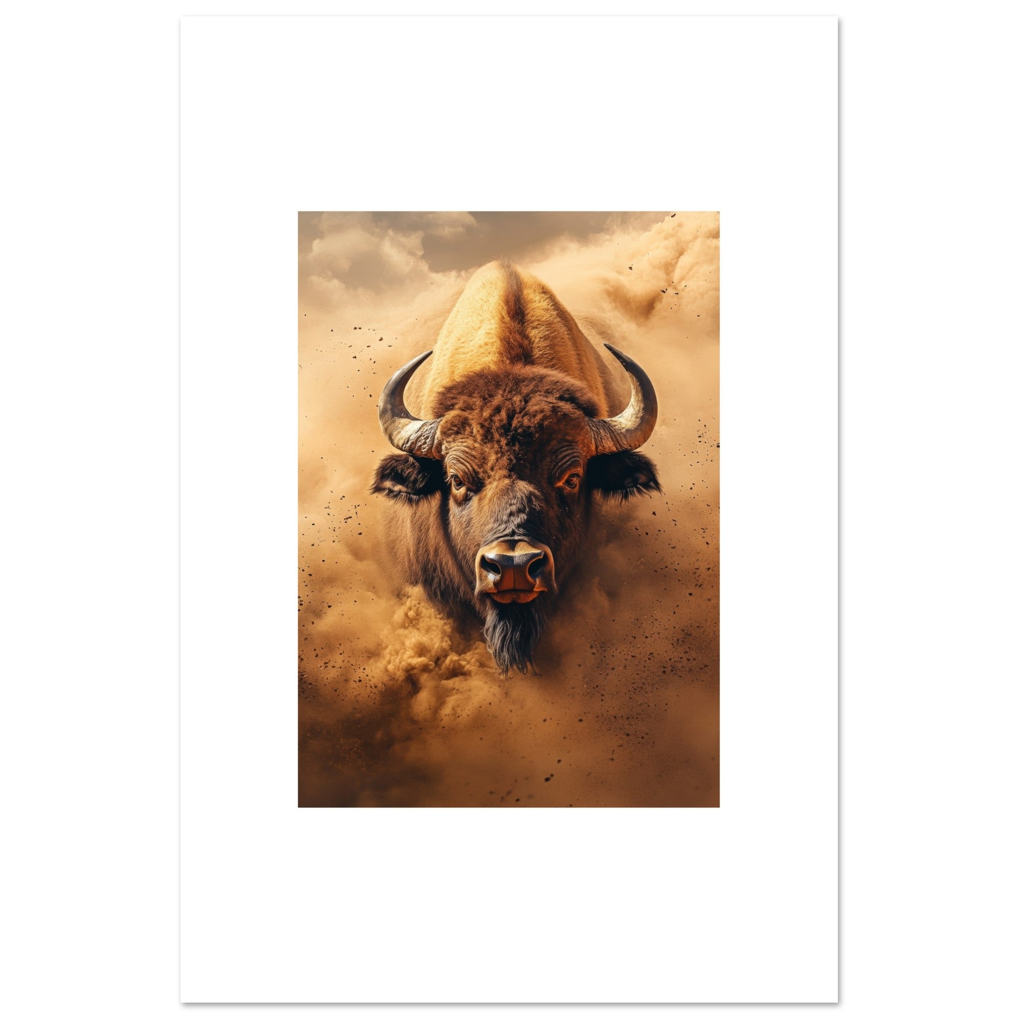 Buffalo portrait in a sandstorm 3