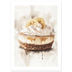 Banoffee Pie Watercolor Painting Wall Art 1