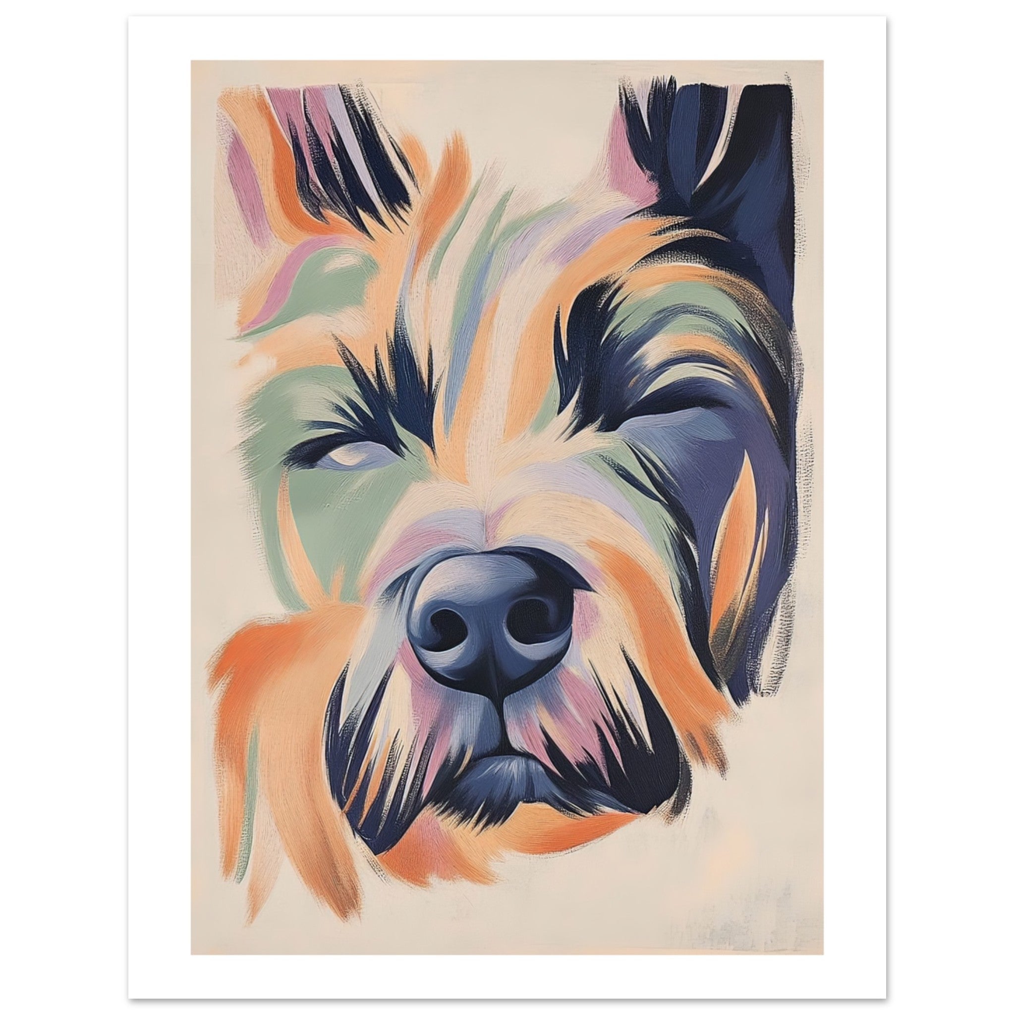Briard Dog Relaxing Pastel Colored 1