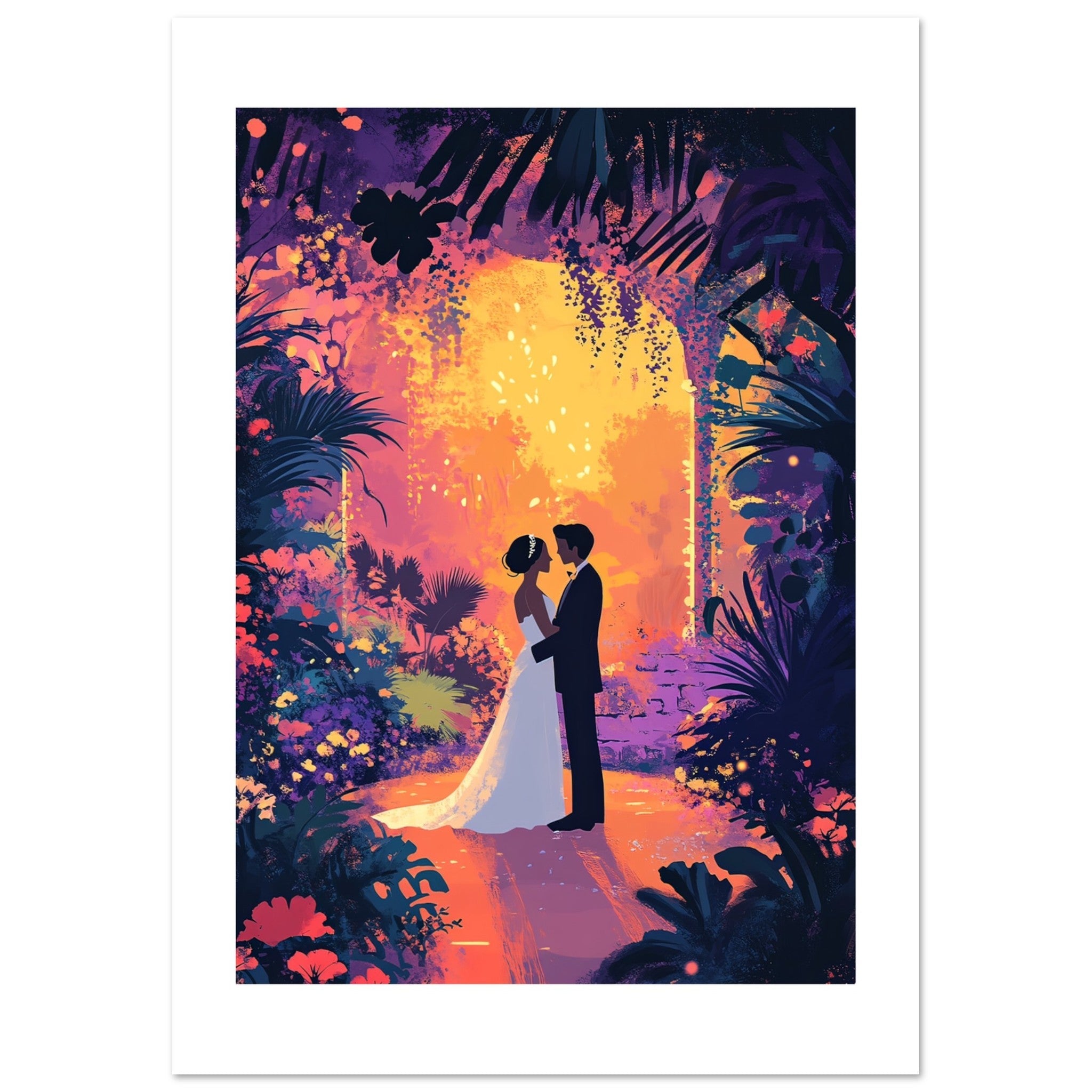 A wedding couple infront of a garden 2