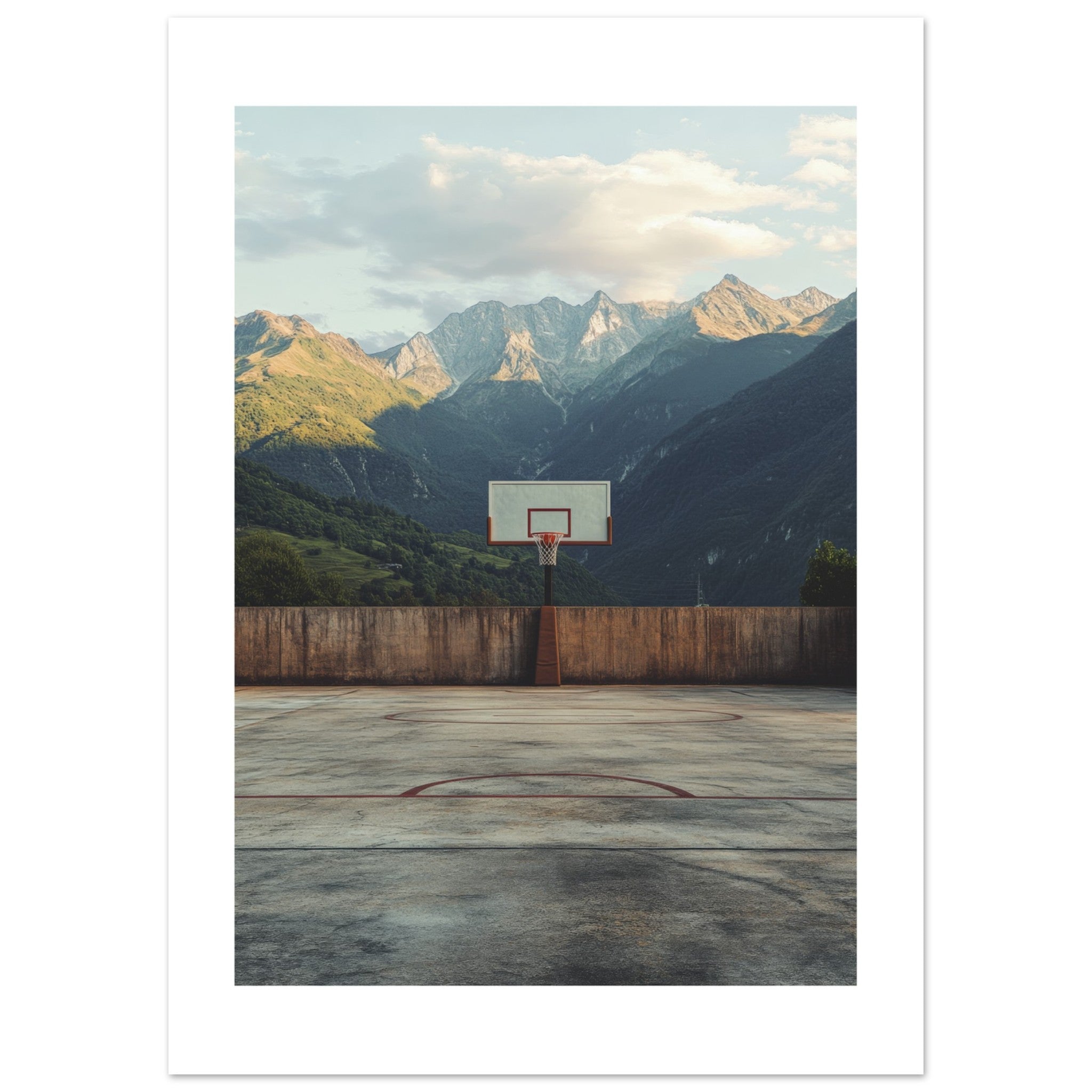 Basketball Court in Mountains