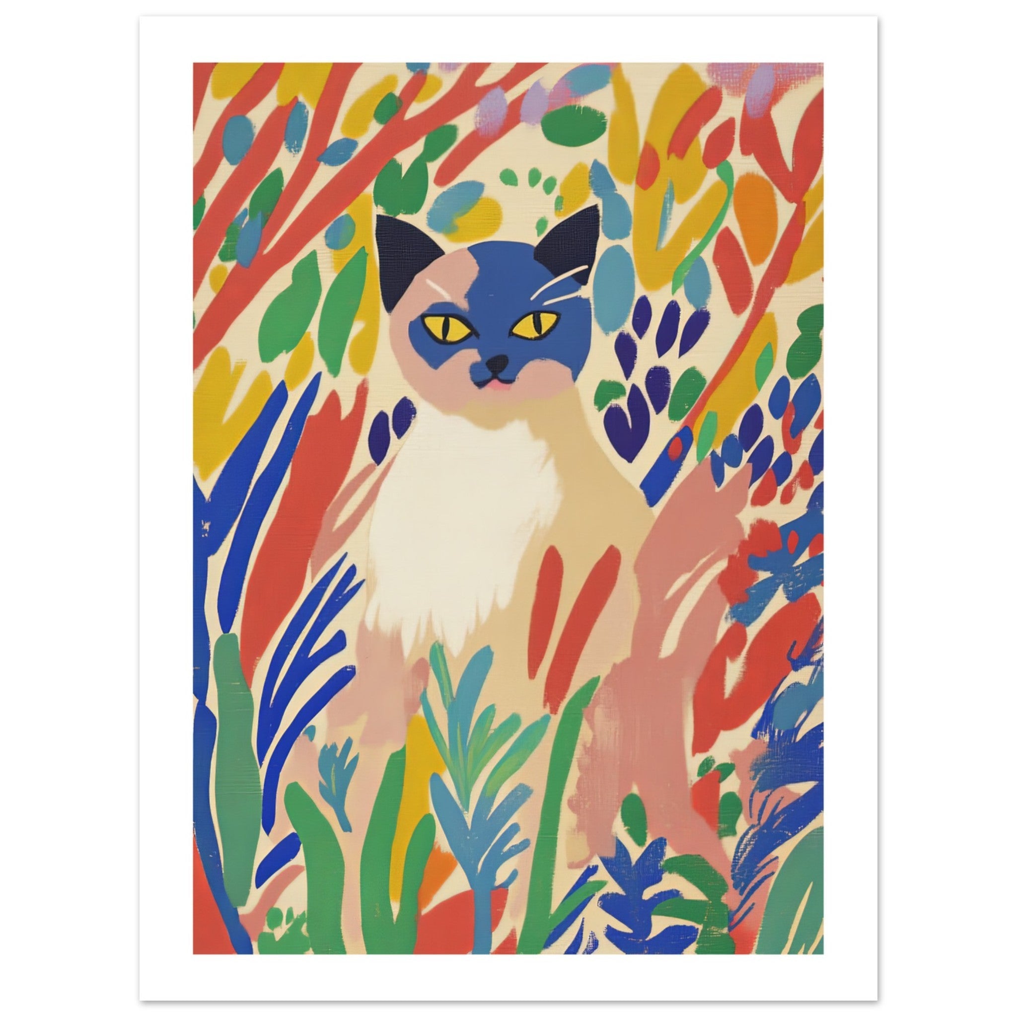 Burmese Cat Inspired by Matisse 1