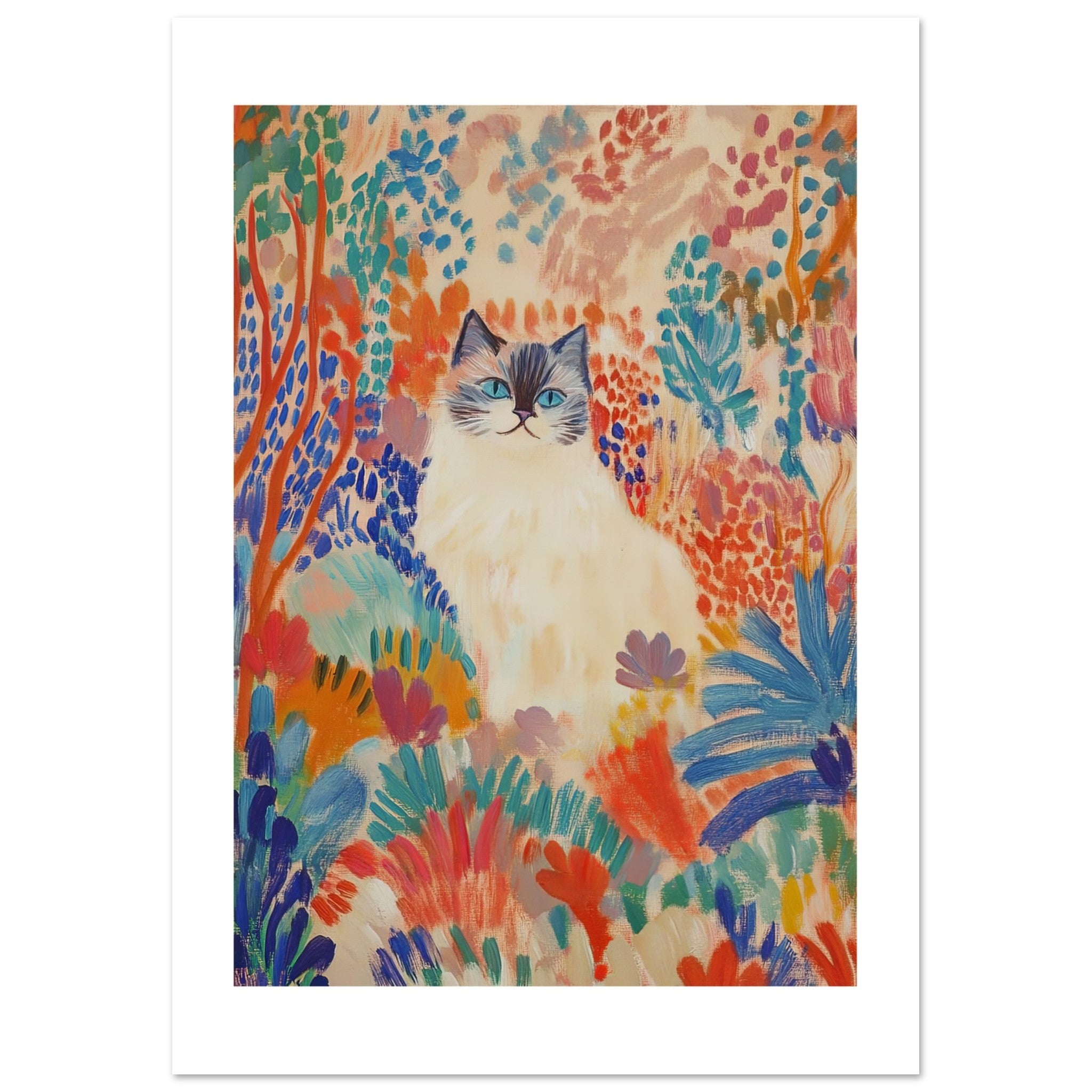 Birman Cat Inspired by Matisse 1