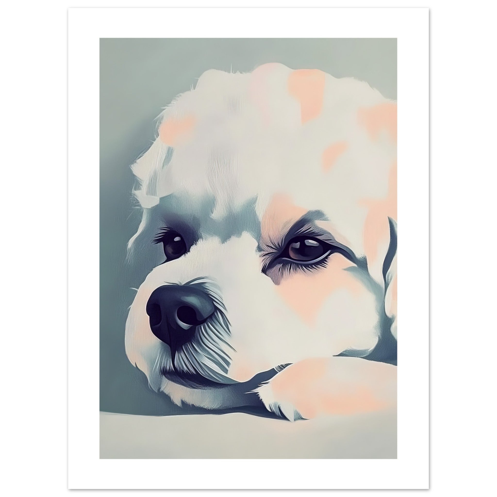 Bichon Frise Dog Relaxing Pastel Colored