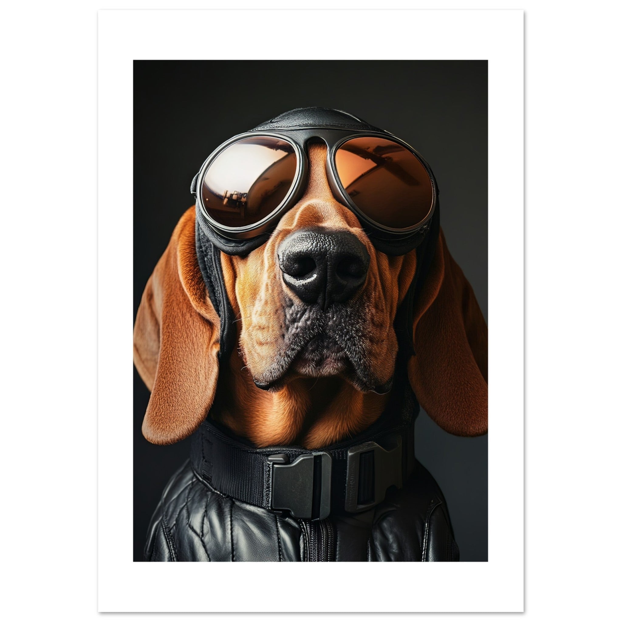 Bloodhound Dog Wearing Pilot Sunglasses 1