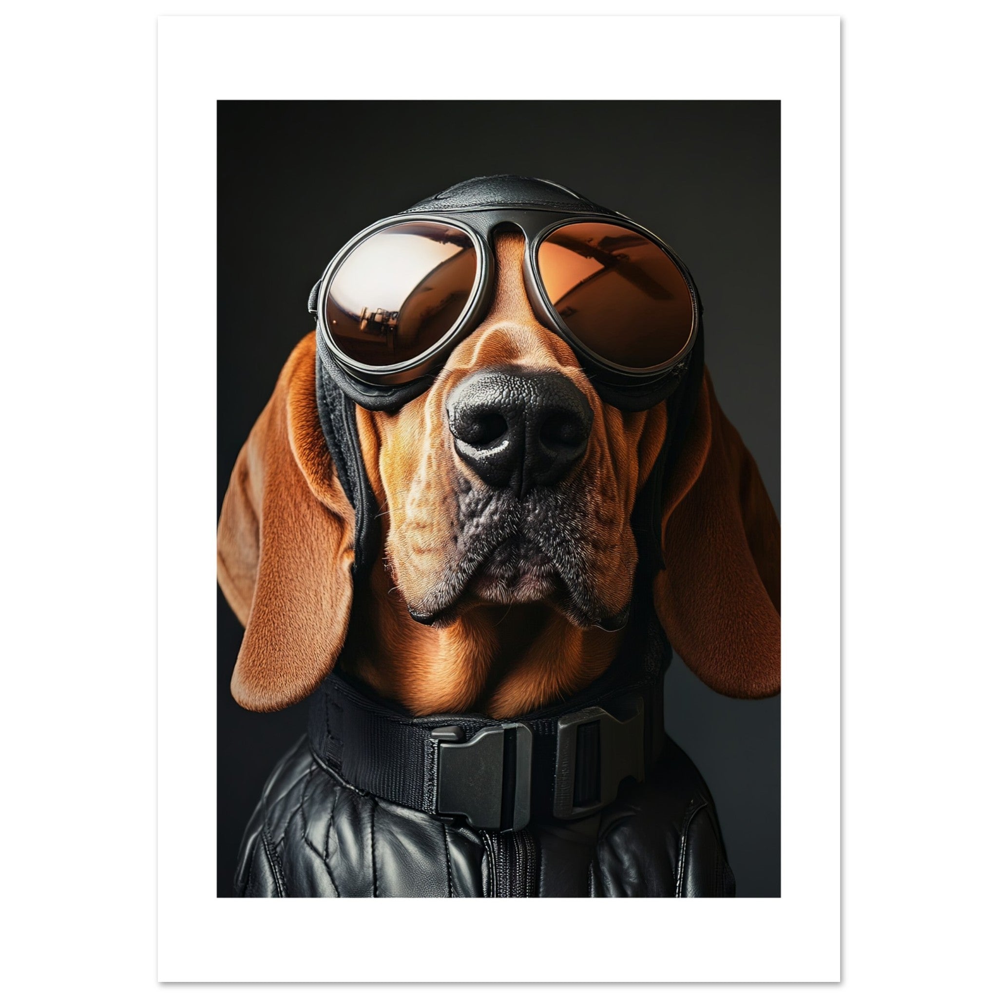 Bloodhound Dog Wearing Pilot Sunglasses 1