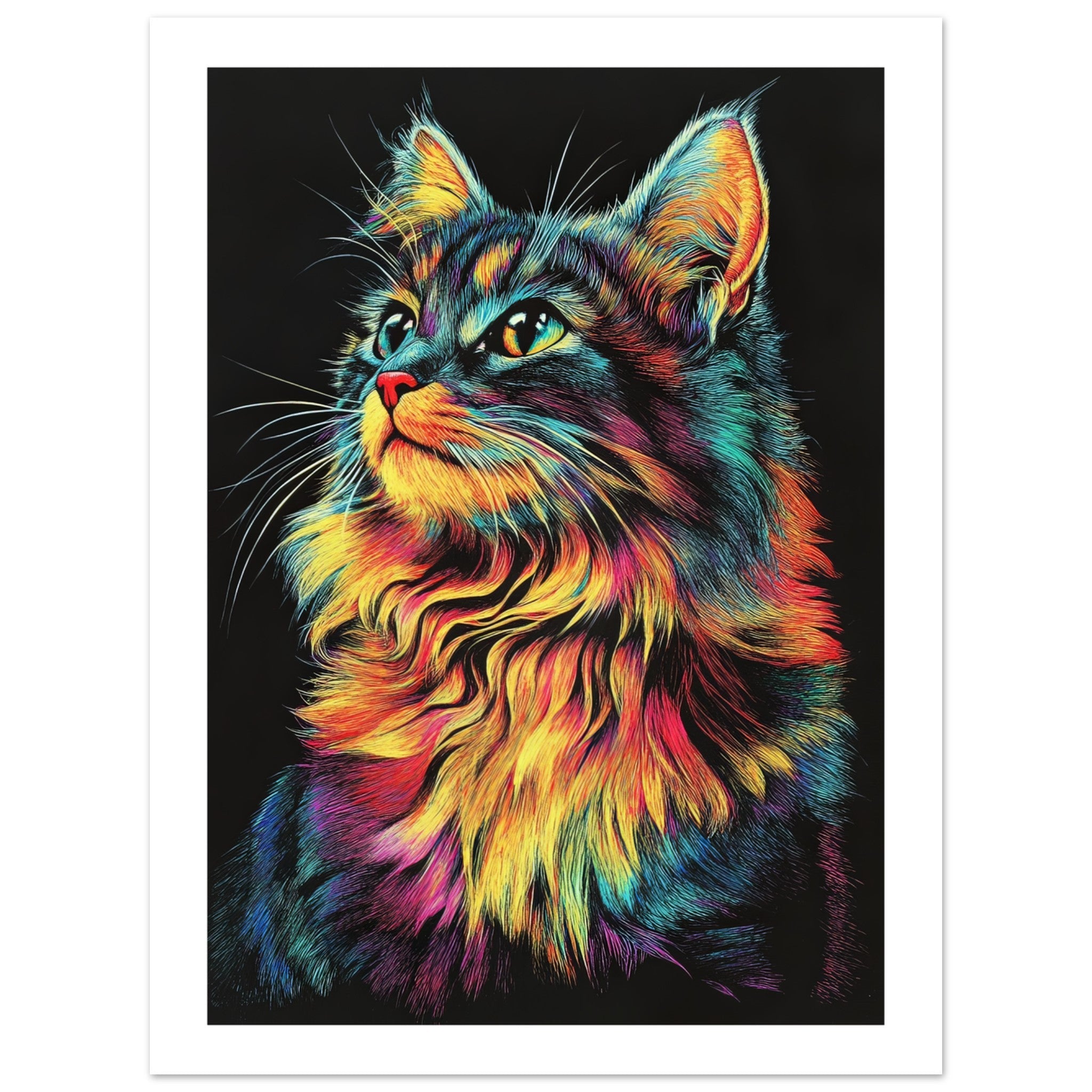 American Curl Cat Painted With Tone Pen 1