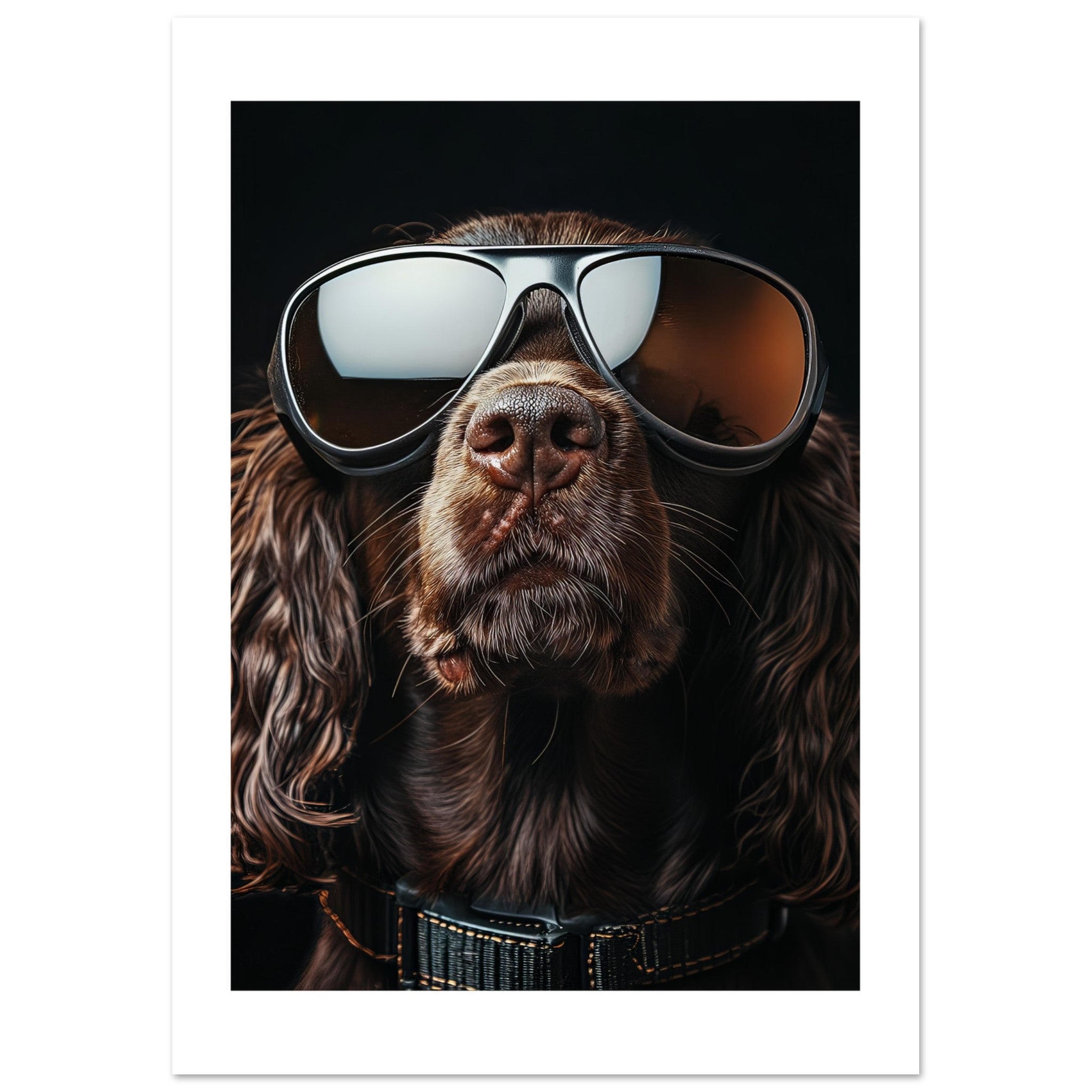 Boykin Spaniel Dog Wearing Pilot Sunglasses