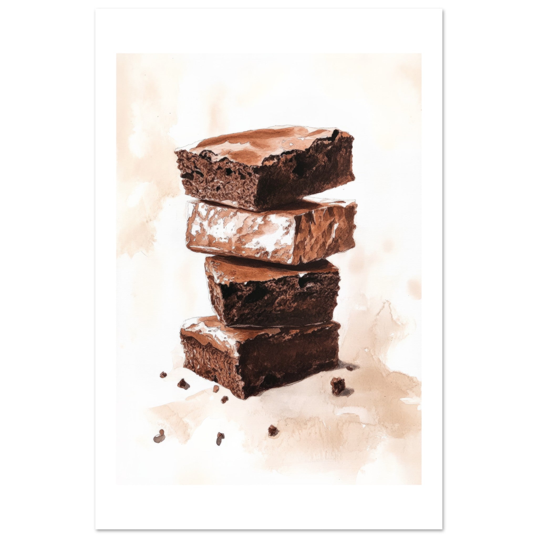 Brownies Watercolor Painting Wall Art