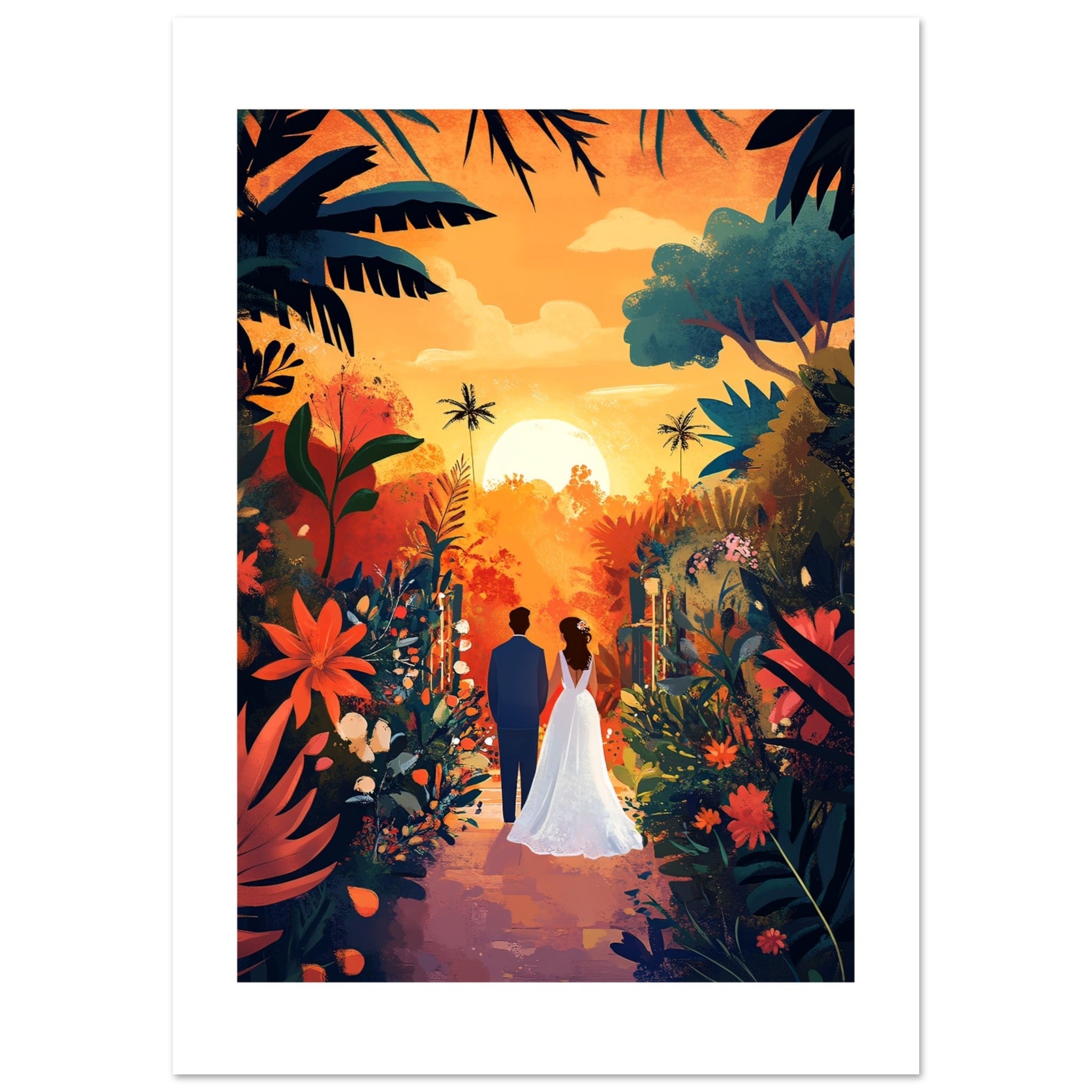 A wedding couple infront of a garden 4