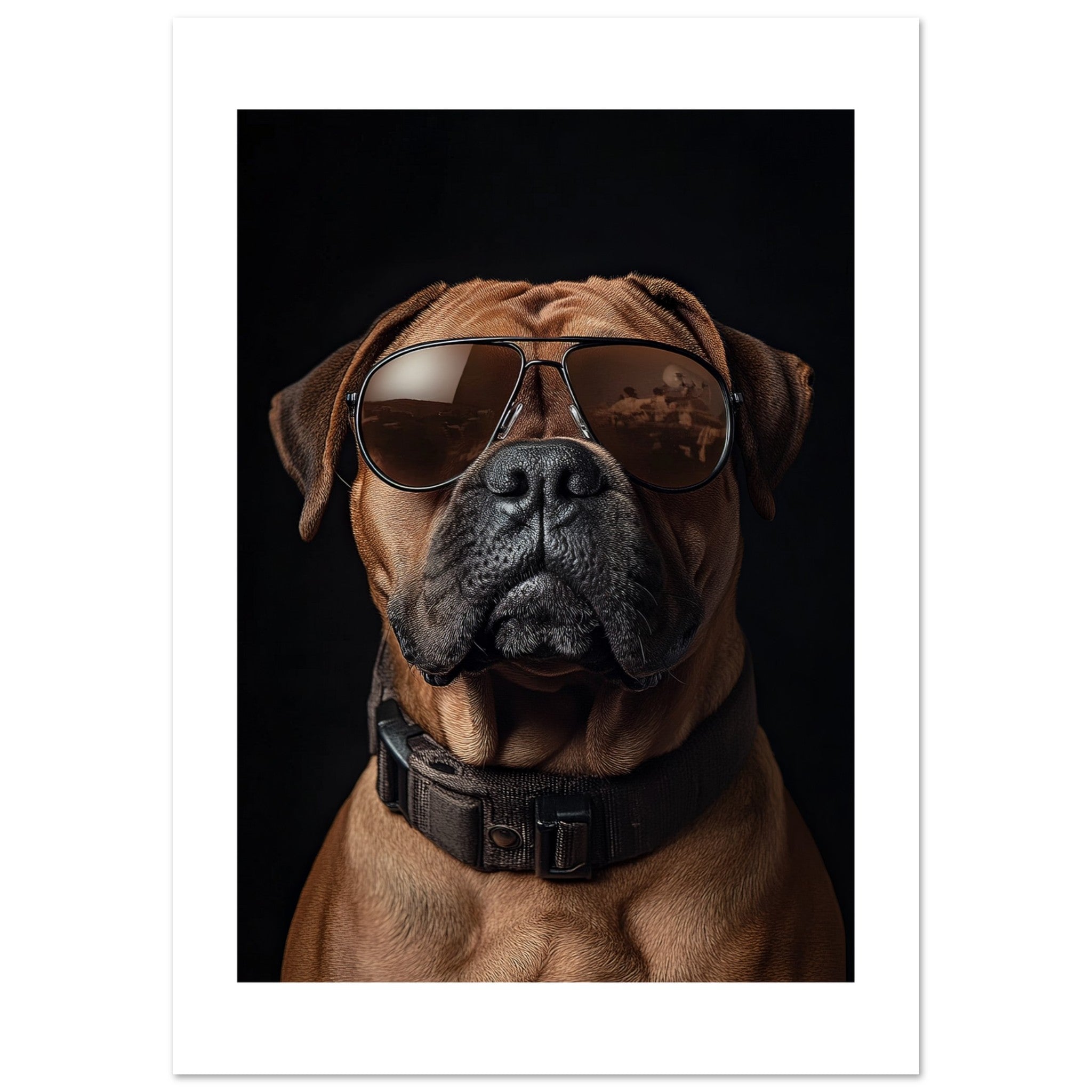 Boerboel Dog Wearing Pilot Sunglasses 1
