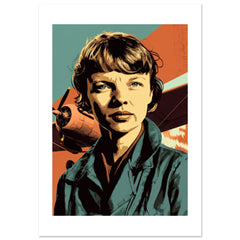 Amelia Earhart Poster Art Print // Wall-Art Of Famous Amelia Earhart