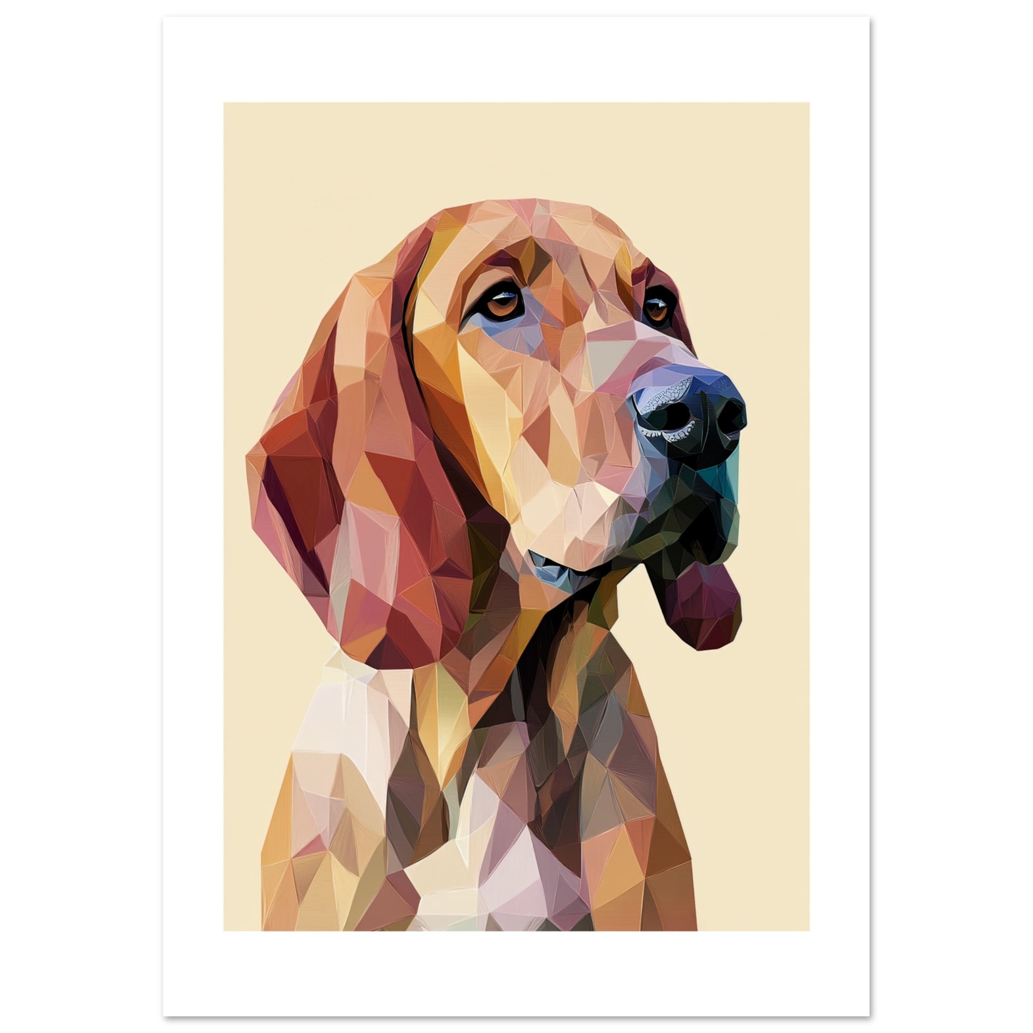 Bloodhound Dog Illustrated with Colorful Triangles 2