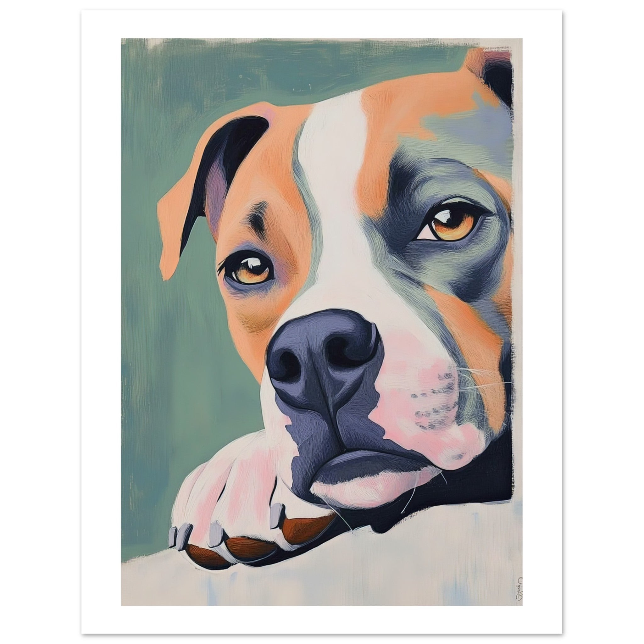 American Staffordshire Dog Relaxing Pastel Colored