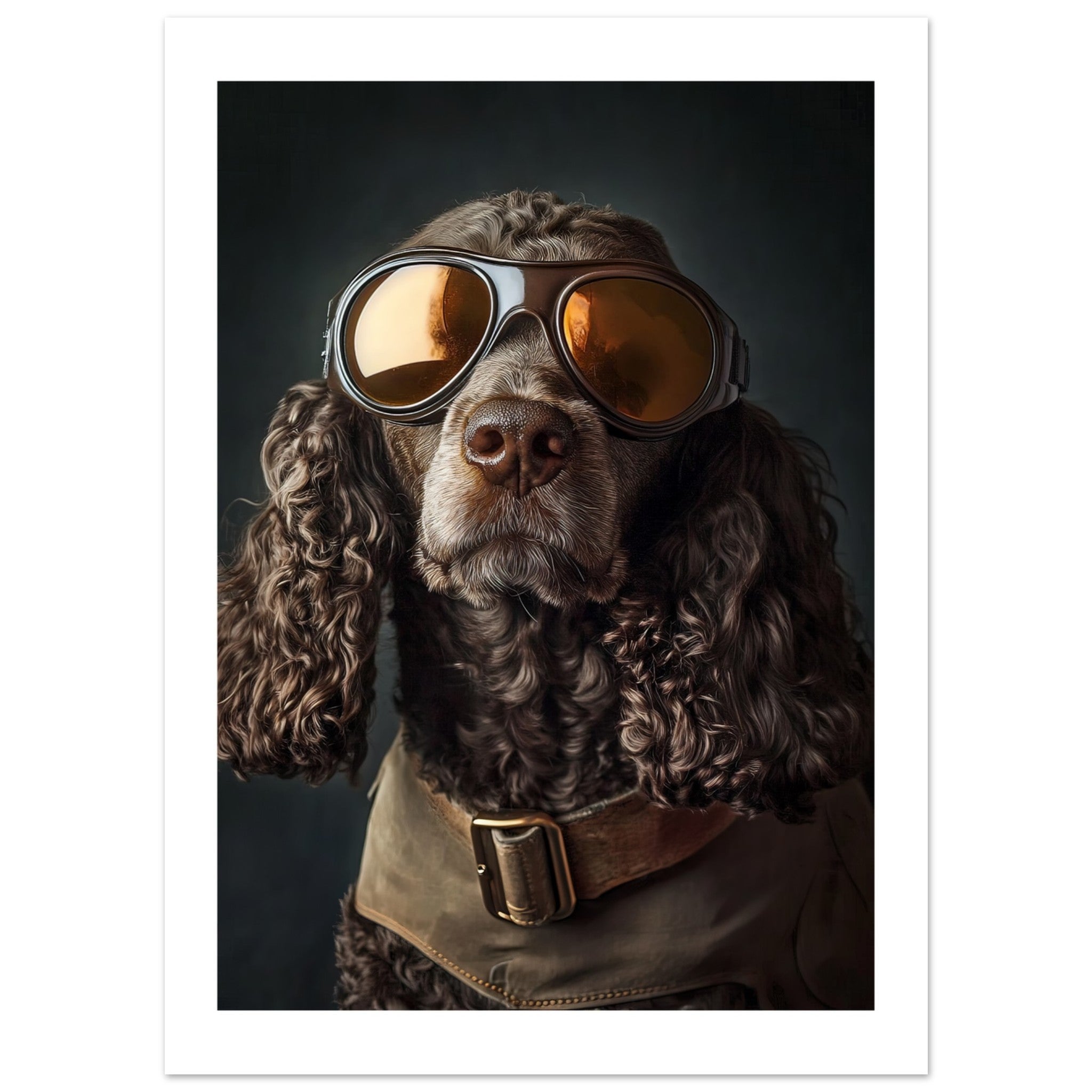 American Water Dog Wearing Pilot Sunglasses
