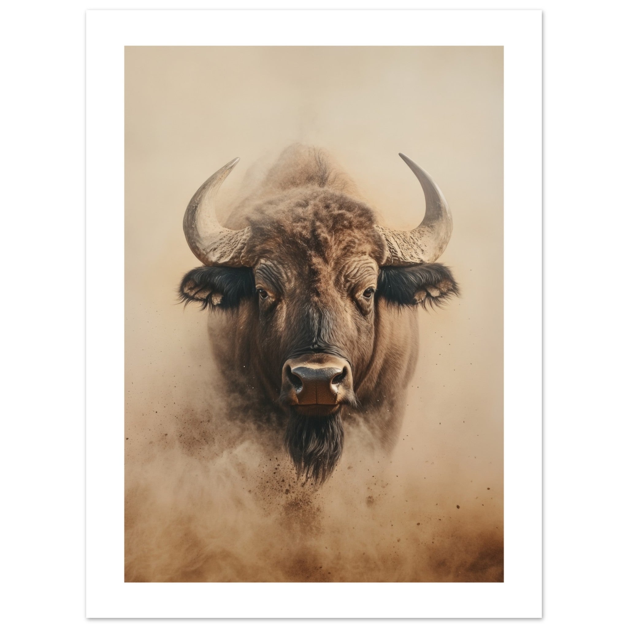 Buffalo portrait in a sandstorm 1