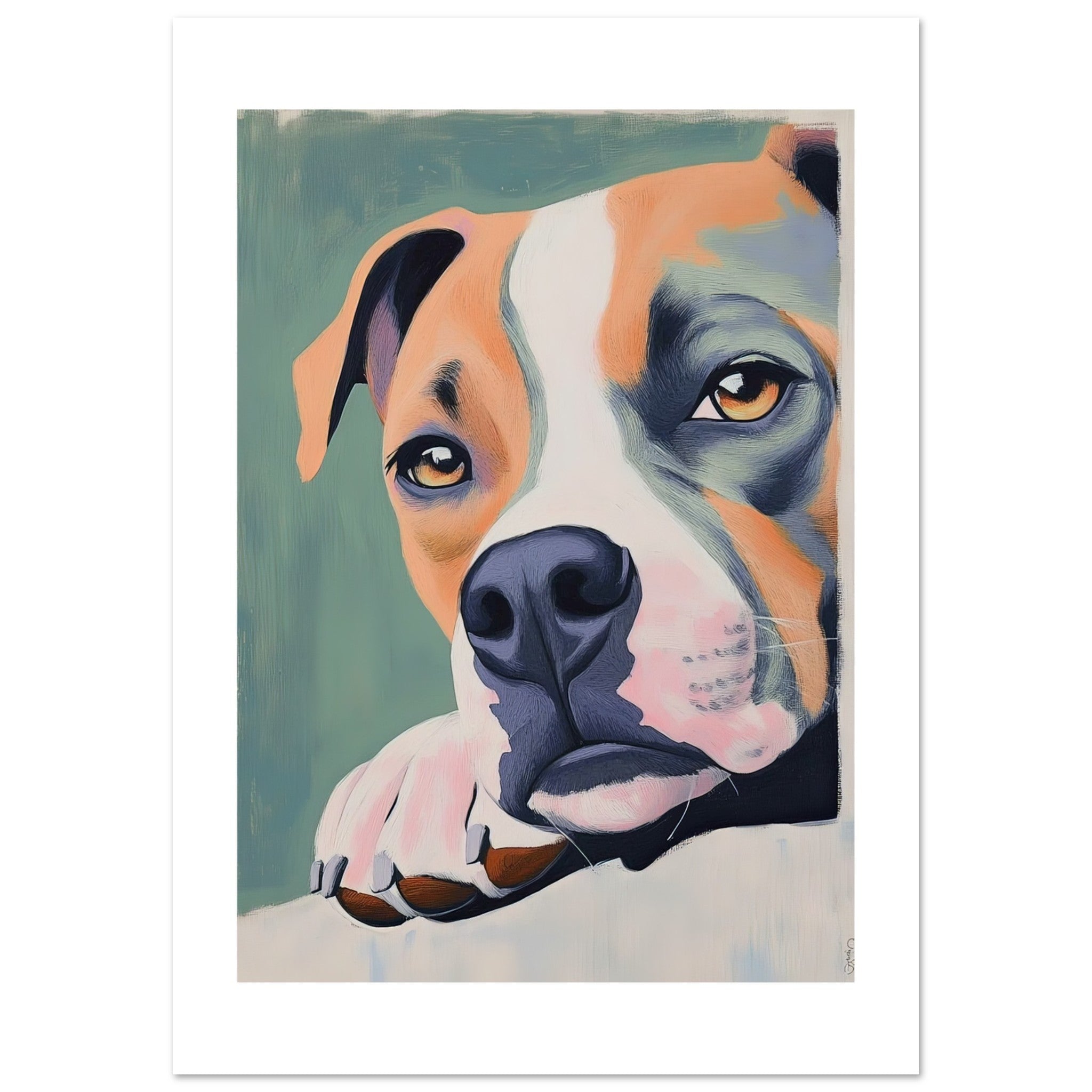 American Staffordshire Dog Relaxing Pastel Colored