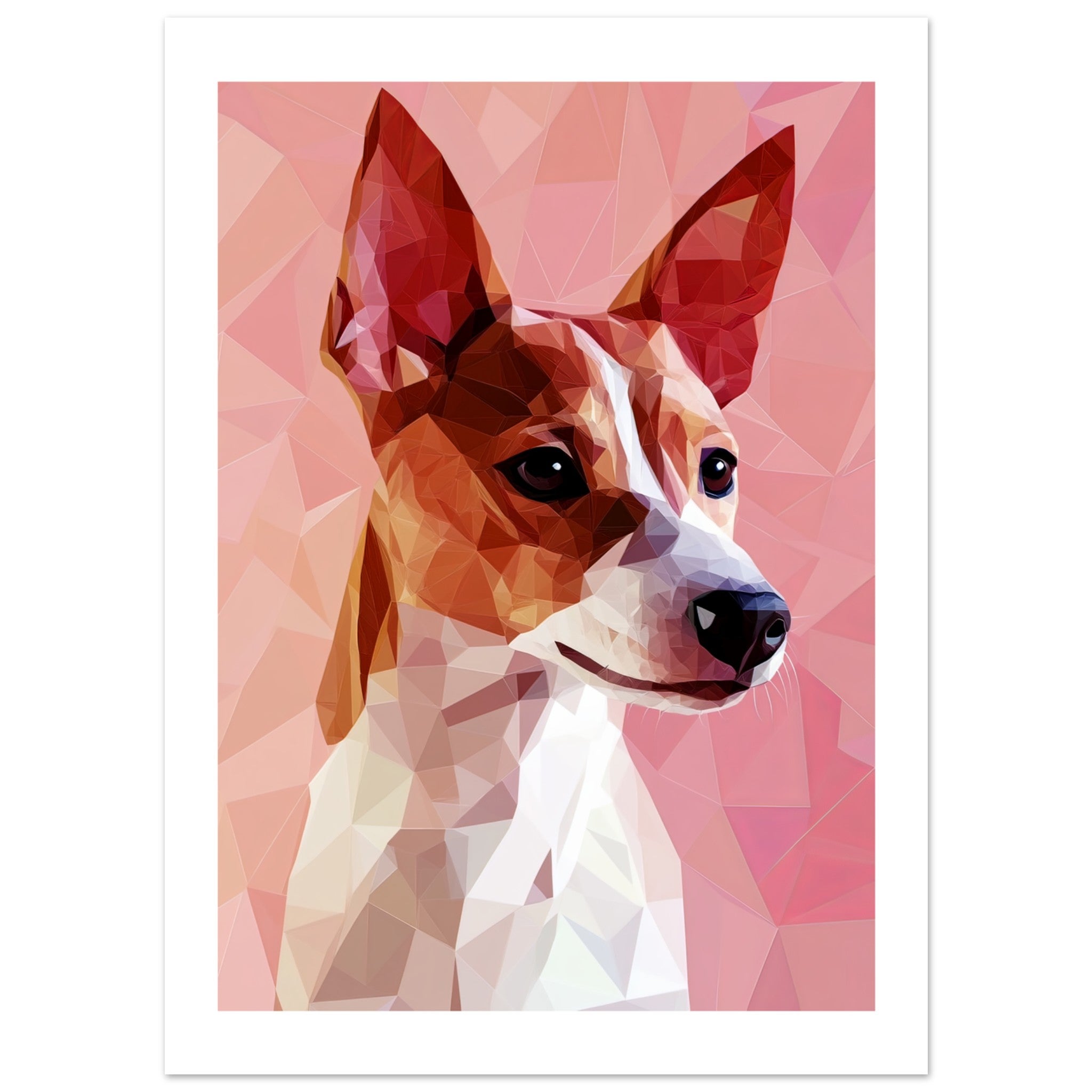 Basenji Dog Illustrated with Colorful Triangles 5