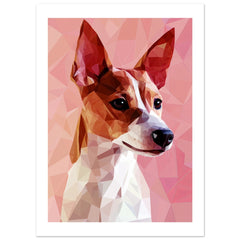 Basenji Dog Illustrated with Colorful Triangles 5