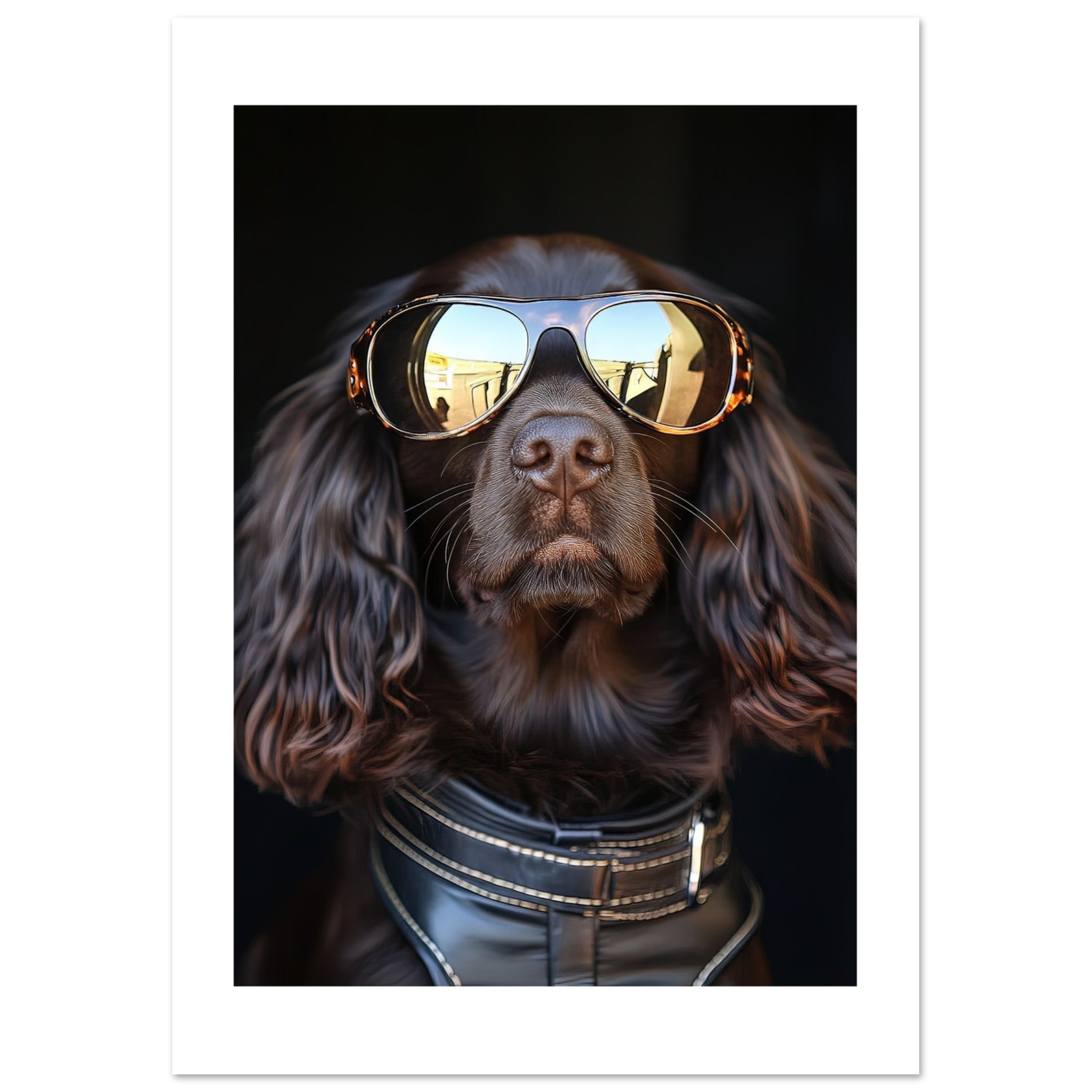 Boykin Spaniel Dog Wearing Pilot Sunglasses 1