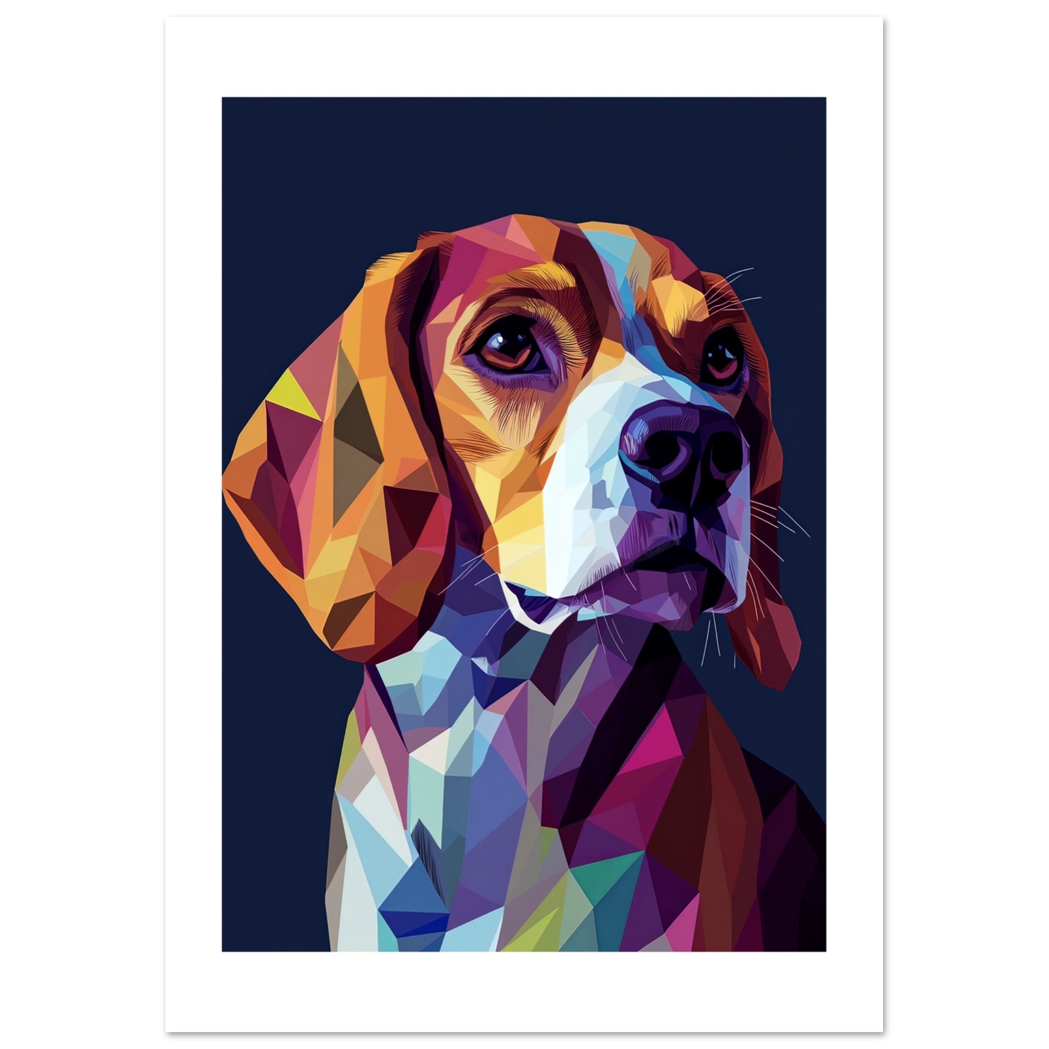 Beagle Dog Illustrated with Colorful Triangles 1