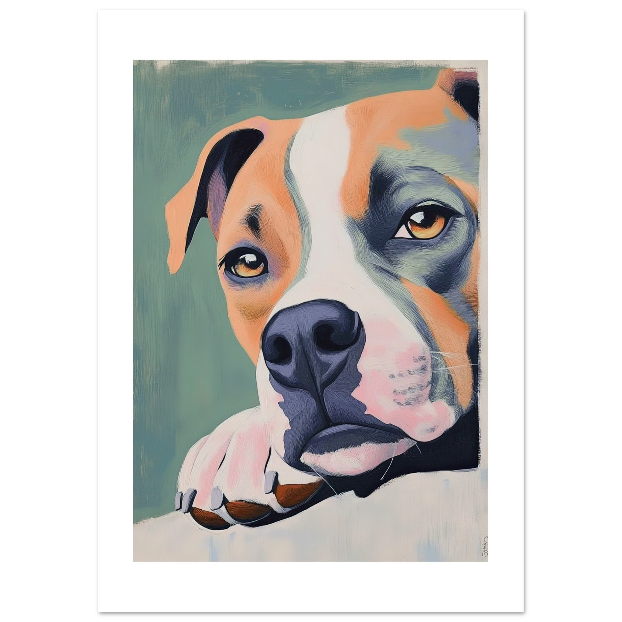 American Staffordshire Dog Relaxing Pastel Colored