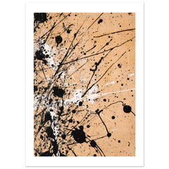 Black and white splashes on beige background 3
