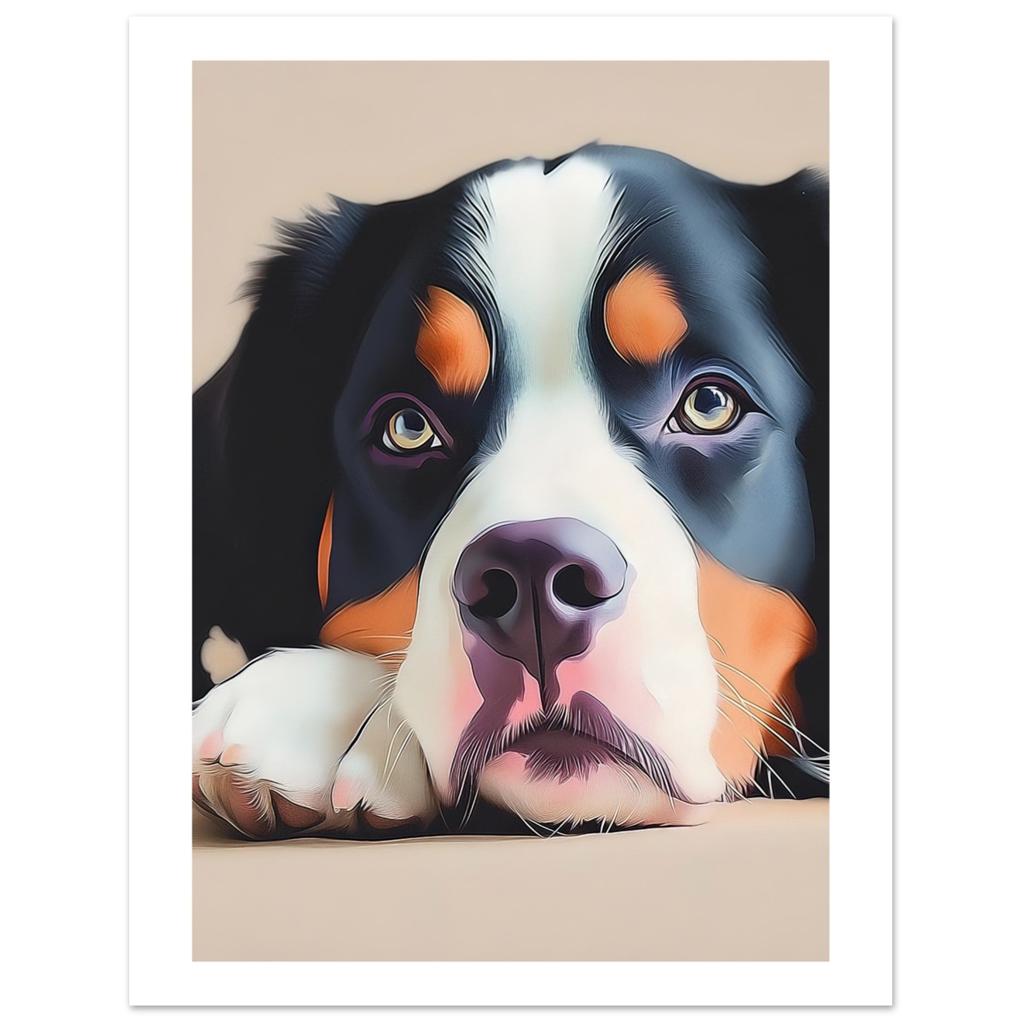 Bernese Mountain Dog Relaxing Pastel Colored