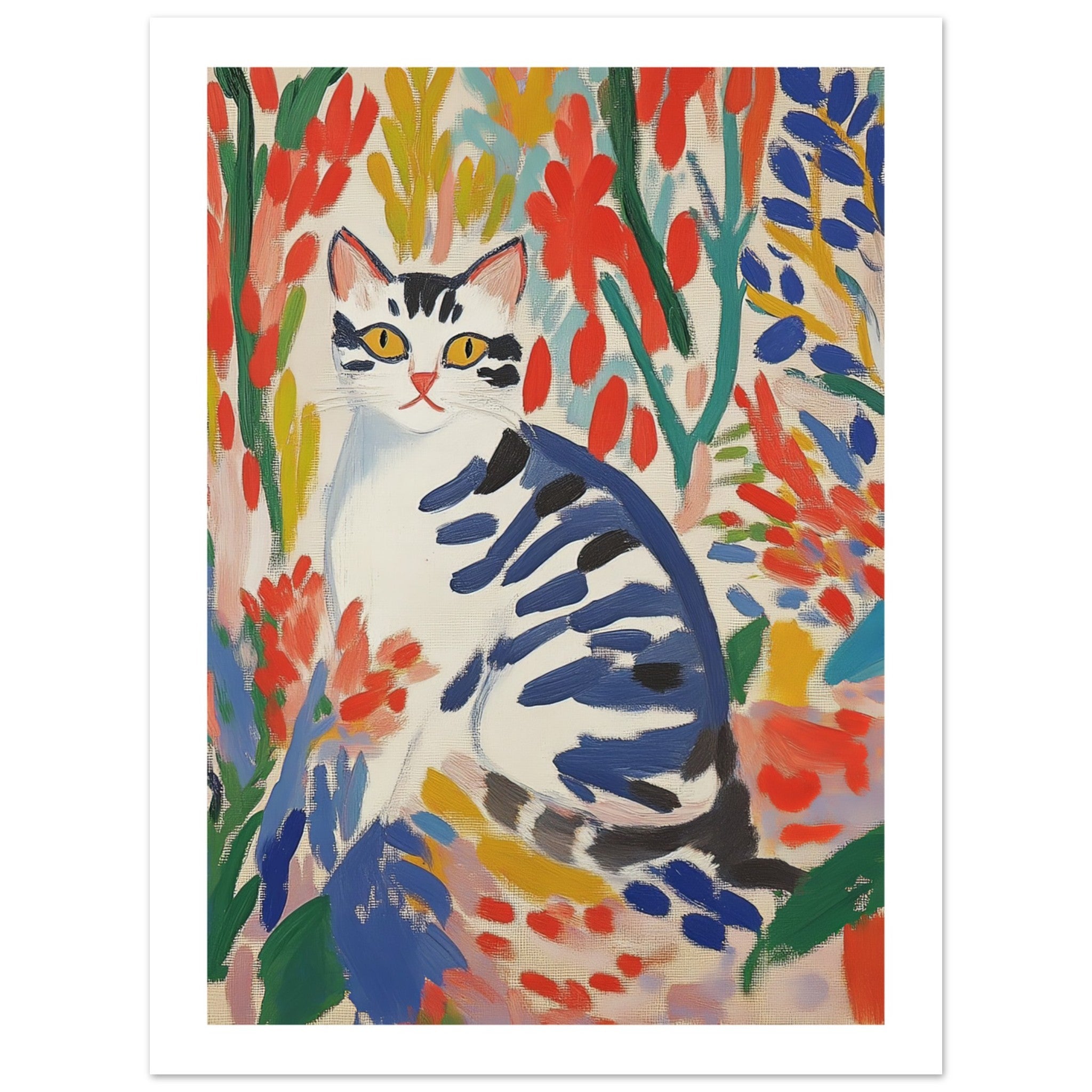 American Bobtail Cat Inspired by Matisse 3