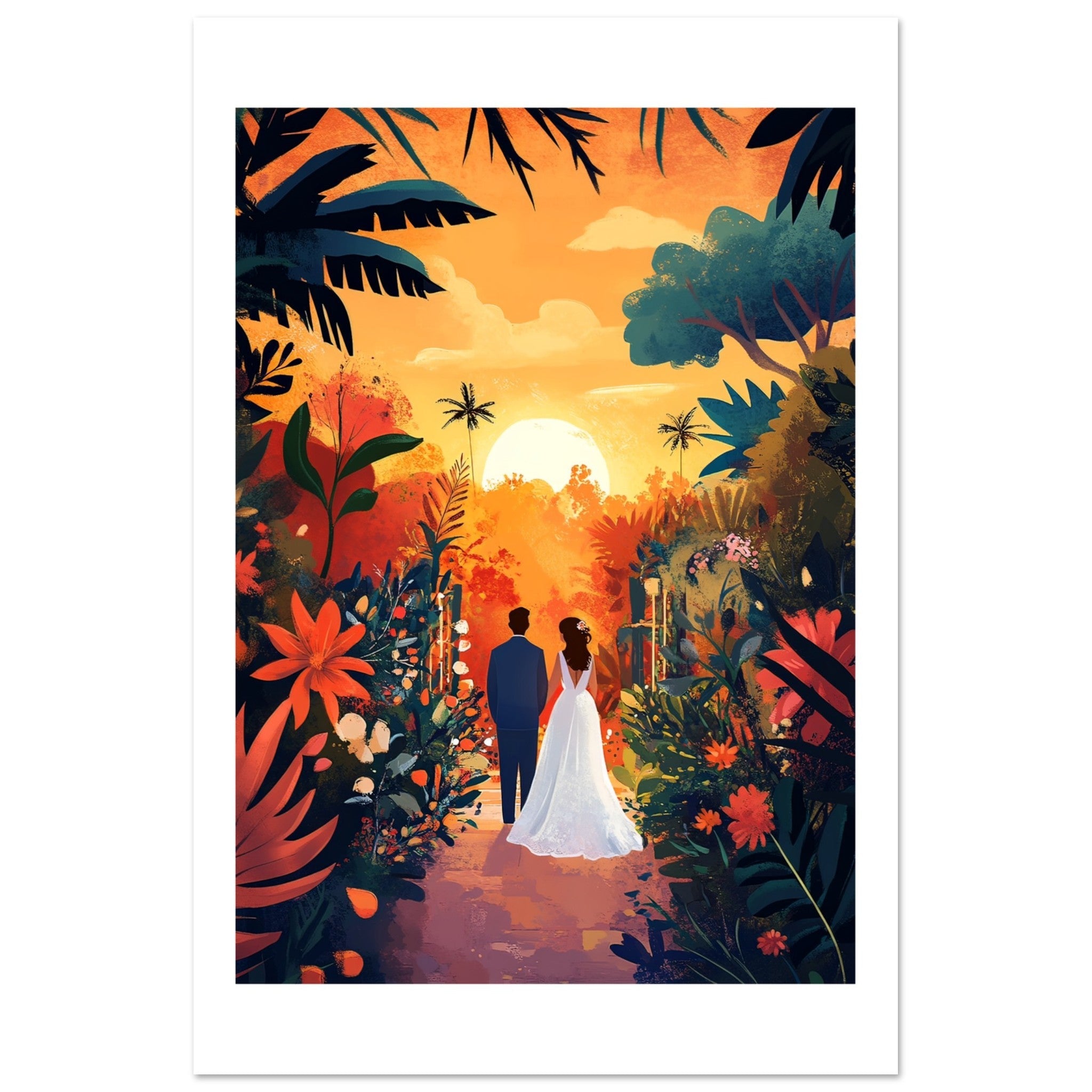 A wedding couple infront of a garden 4
