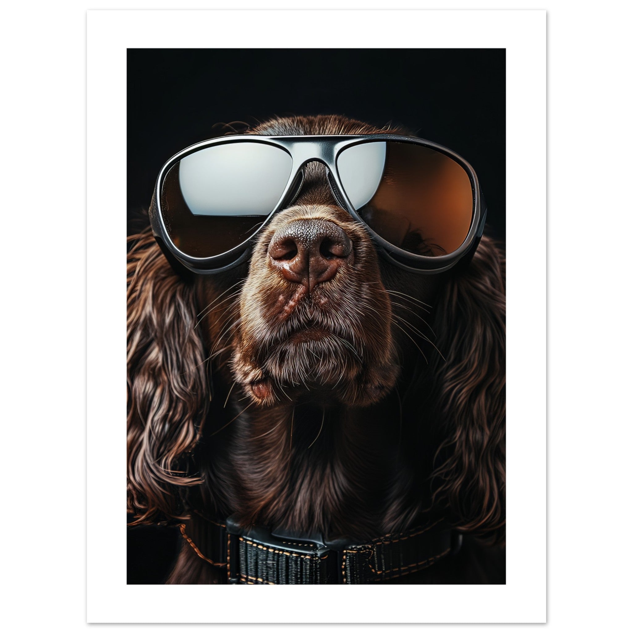 Boykin Spaniel Dog Wearing Pilot Sunglasses