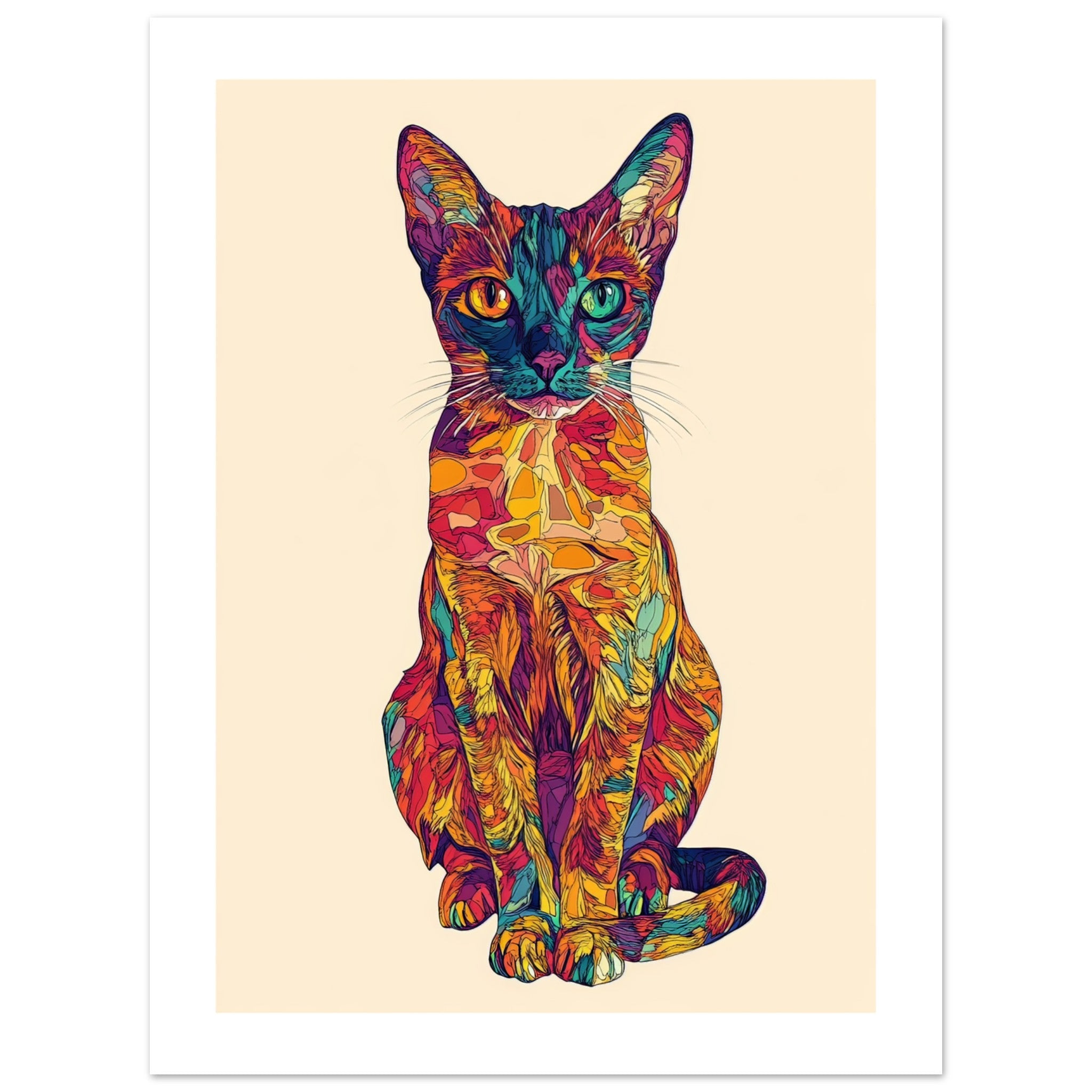 Abyssinian Cat Painted With Tone Pen 1