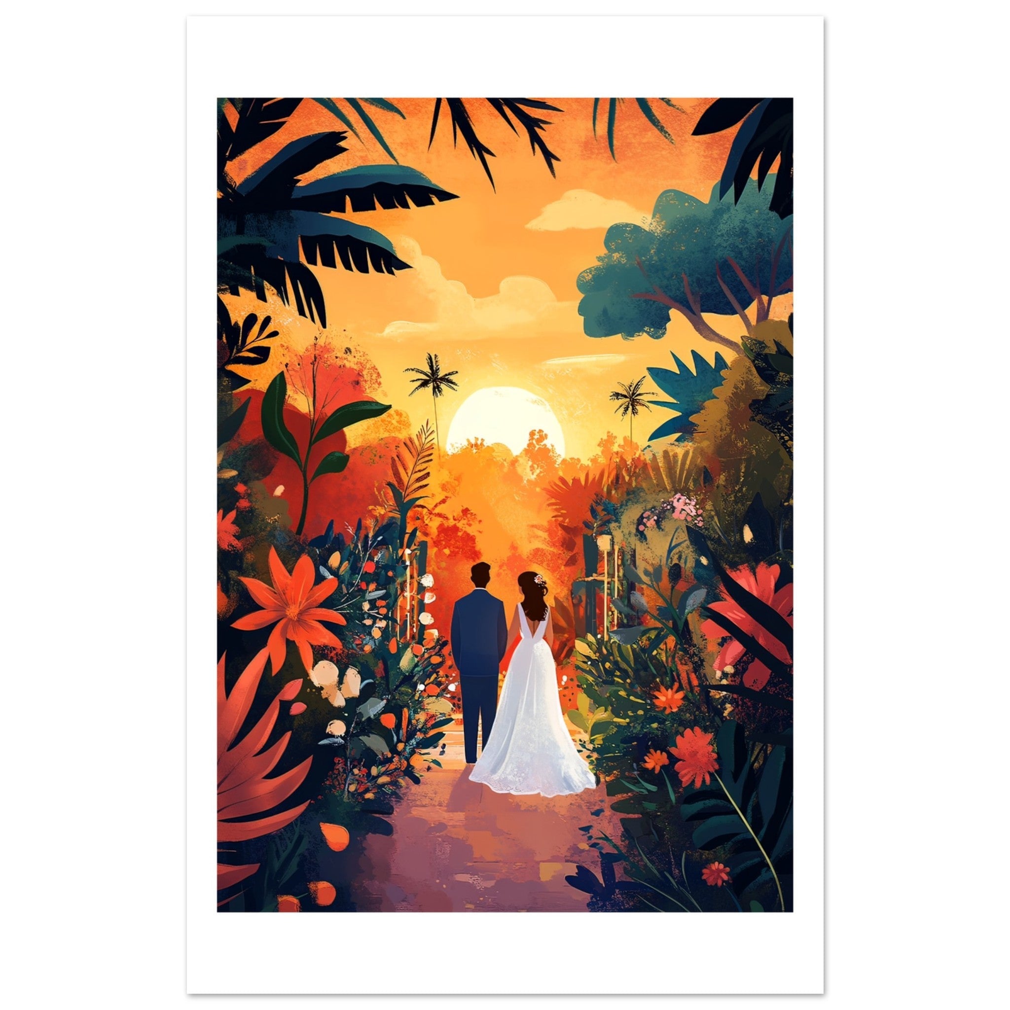 A wedding couple infront of a garden 4
