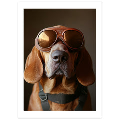 Bloodhound Dog Wearing Pilot Sunglasses 2