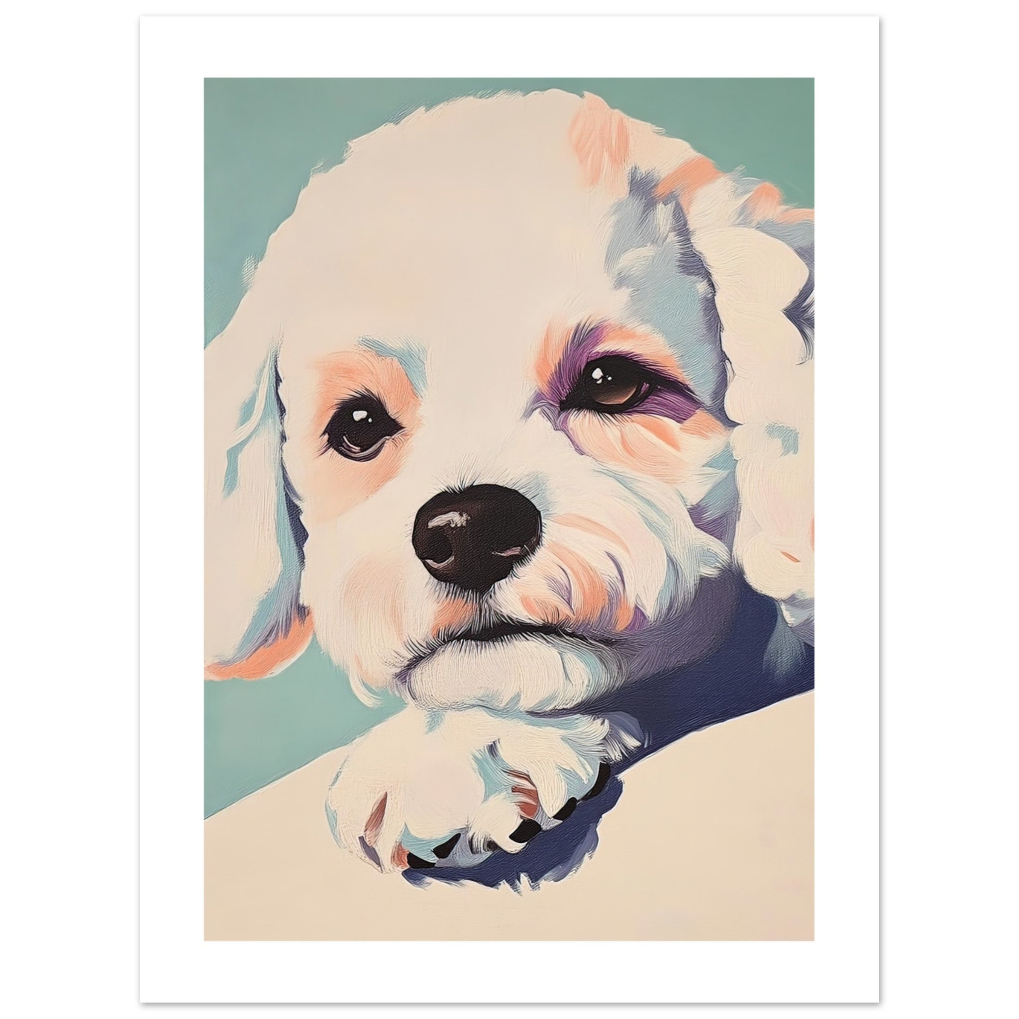 Bichon Frise Dog Relaxing Pastel Colored 1