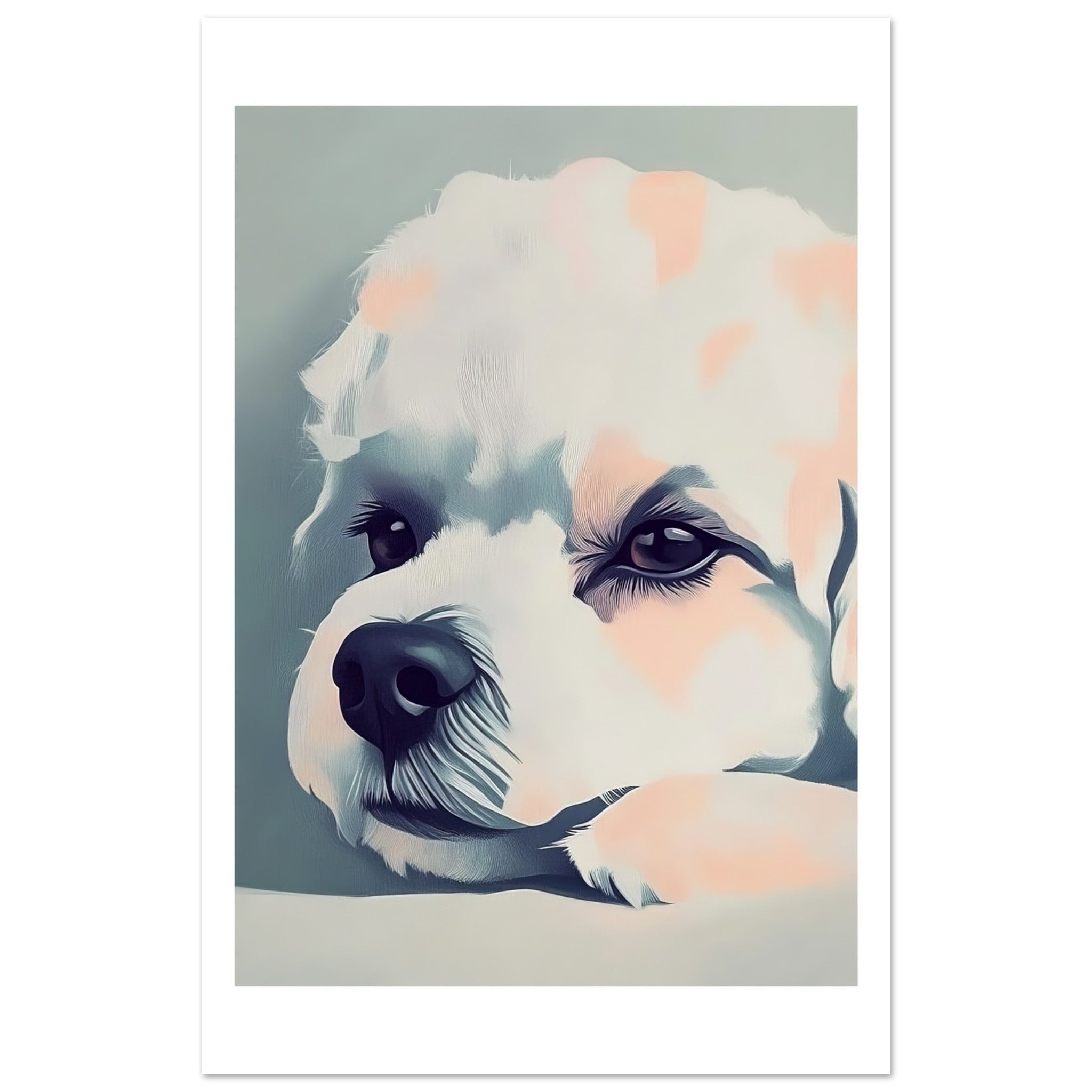 Bichon Frise Dog Relaxing Pastel Colored