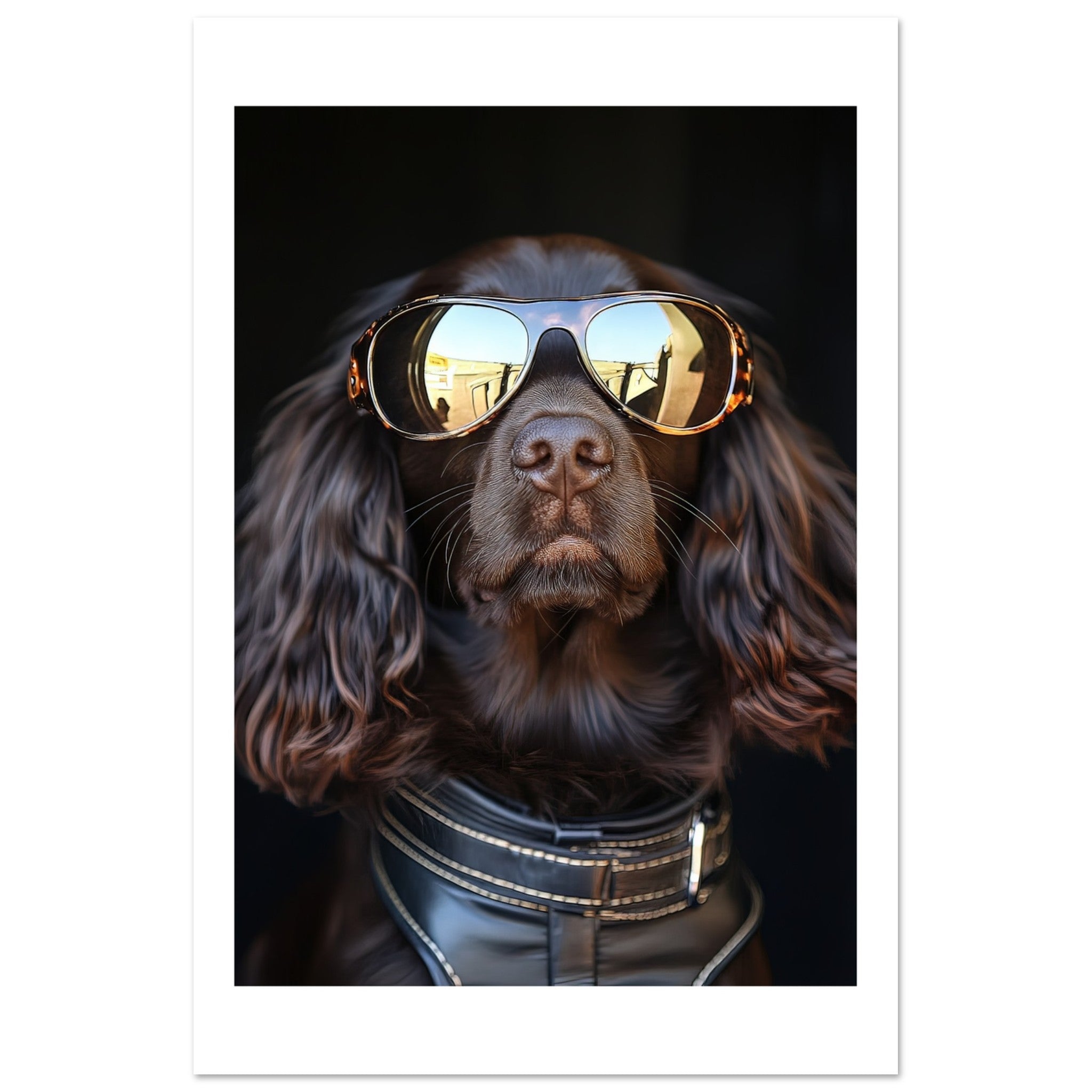 Boykin Spaniel Dog Wearing Pilot Sunglasses 1