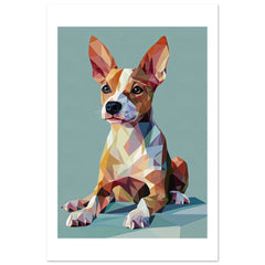 Basenji Dog Illustrated with Colorful Triangles 4