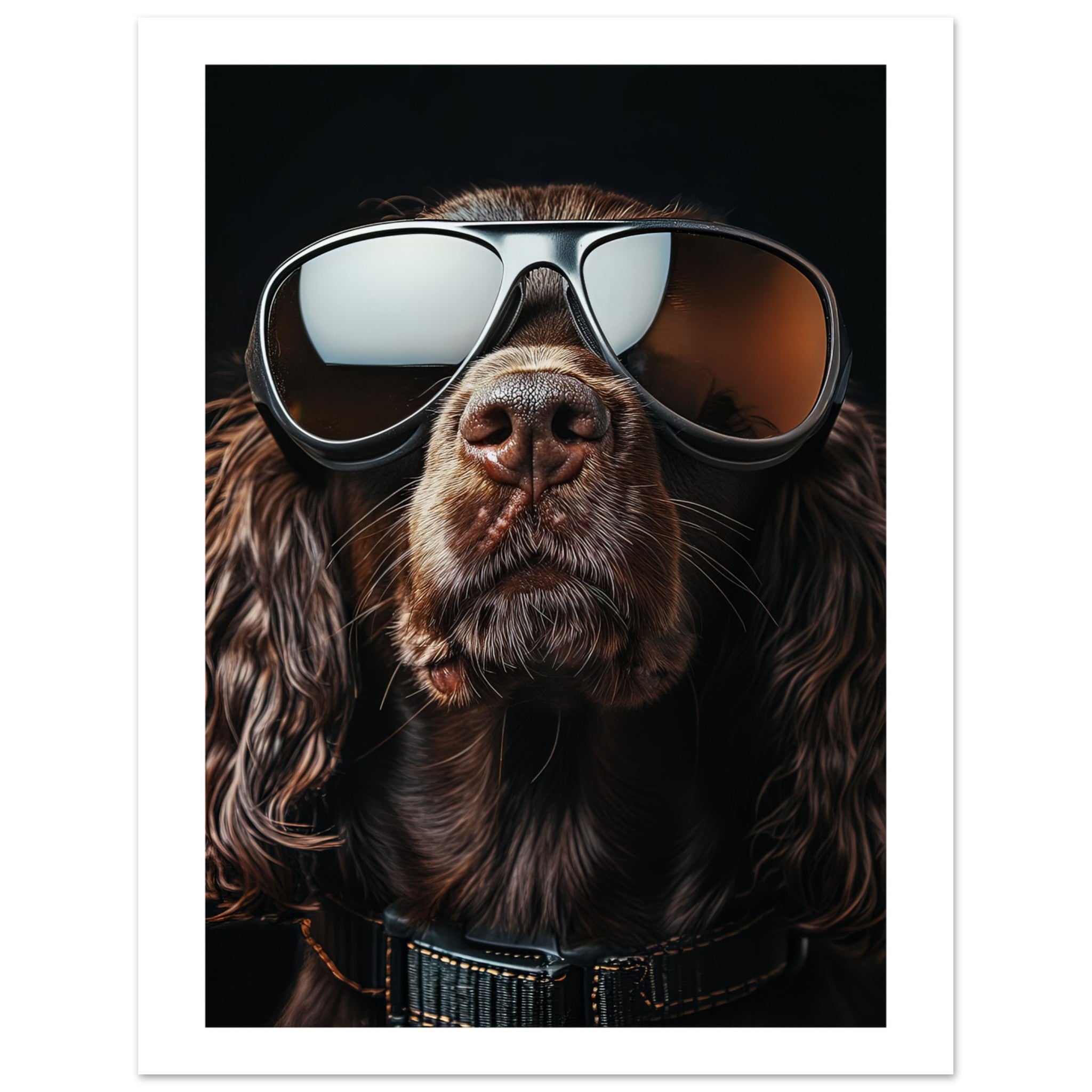 Boykin Spaniel Dog Wearing Pilot Sunglasses