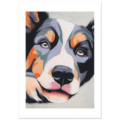 Australian Shepherd Dog Relaxing Pastel Colored 2