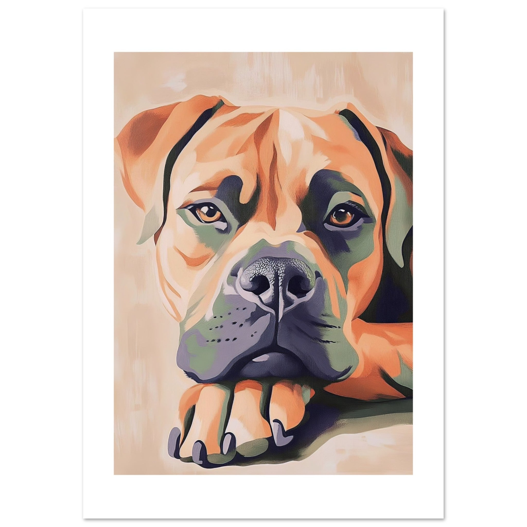 Boerboel Dog Relaxing Pastel Colored 1