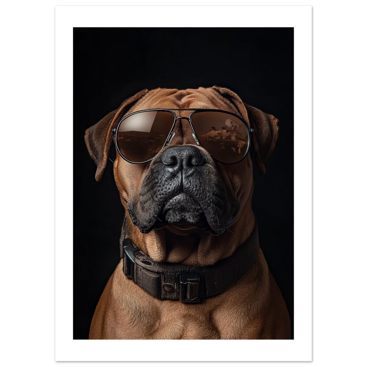 Boerboel Dog Wearing Pilot Sunglasses 1