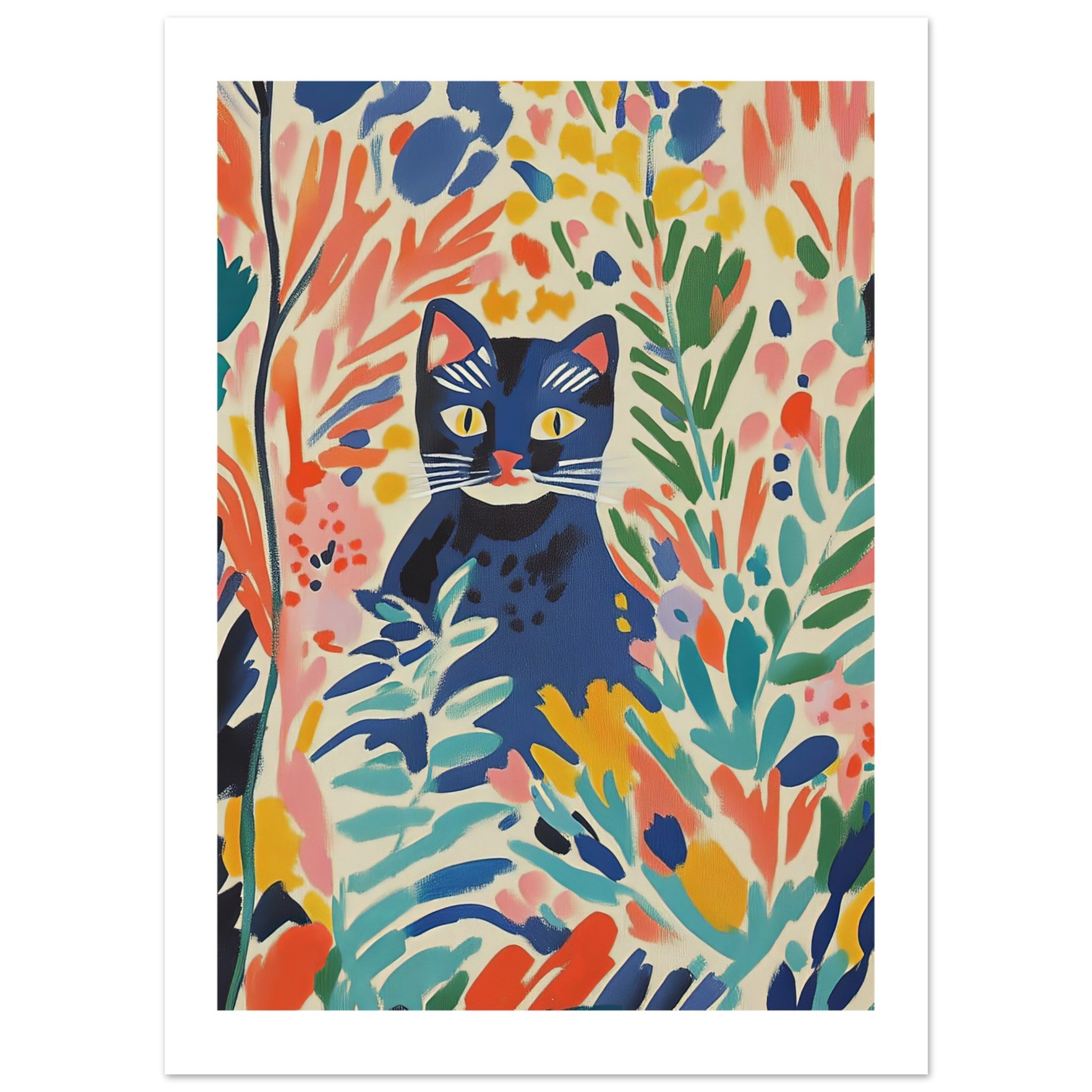 American Bobtail Cat Inspired by Matisse