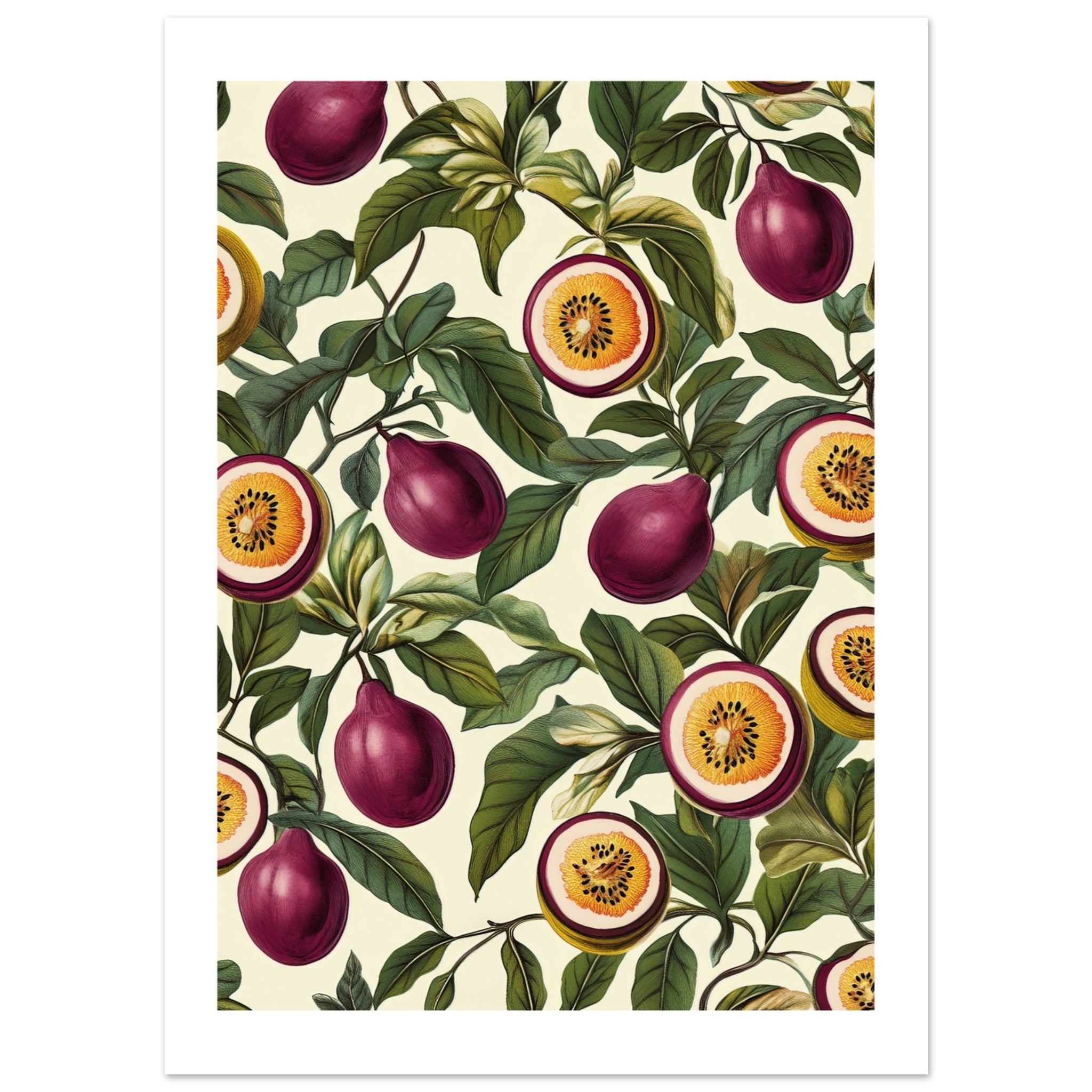 A pattern of Passionfruits