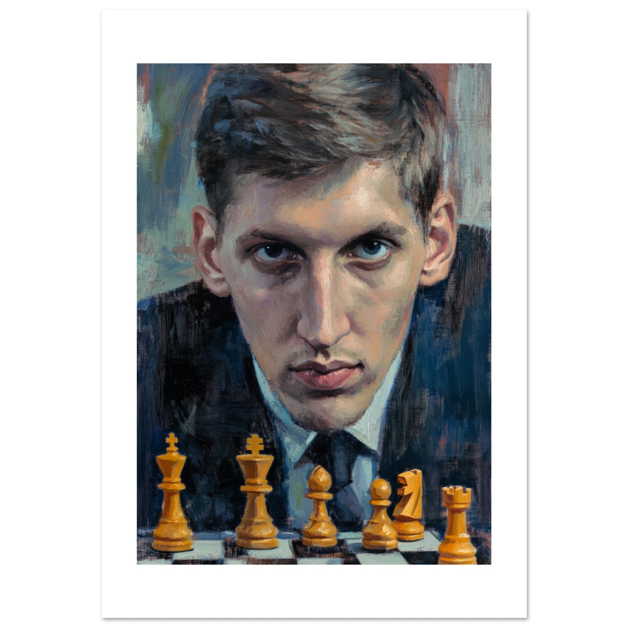 Bobby Fischer Poster Art Print // Wall-Art Of Famous Bobby Fischer