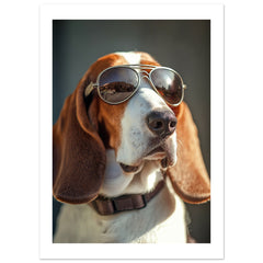Basset Hound Dog Wearing Pilot Sunglasses 2