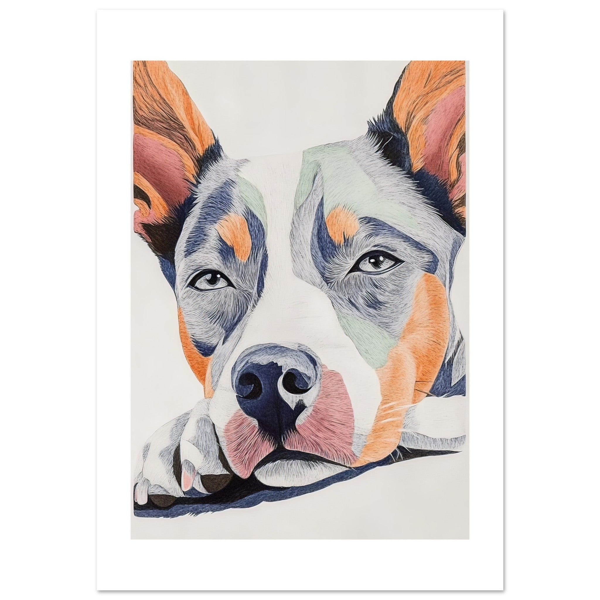 Australian Cattle Dog Relaxing Pastel Colored