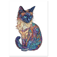 Balinese Cat Painted With Tone Pen 2