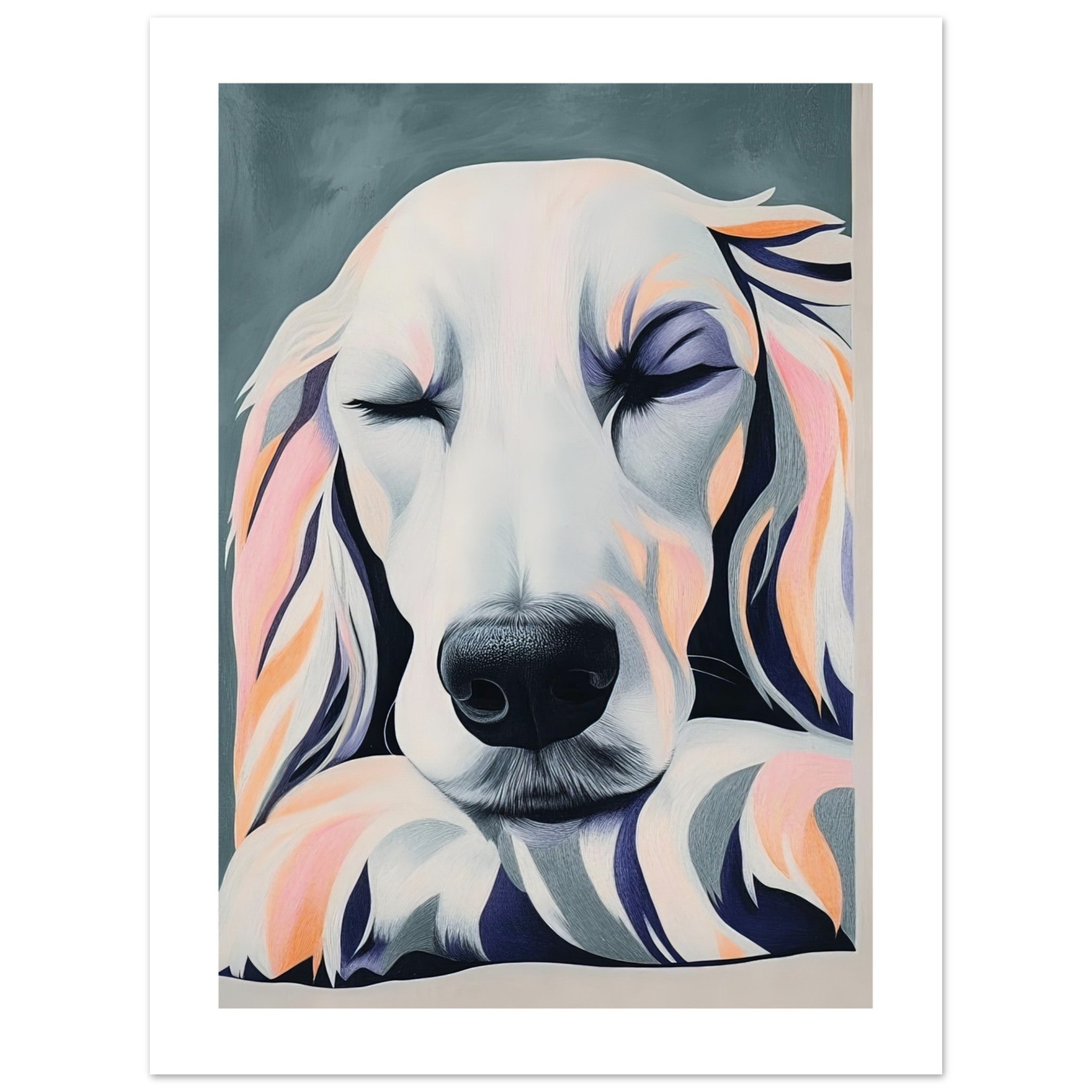 Afghan Hound Dog Relaxing Pastel Colored