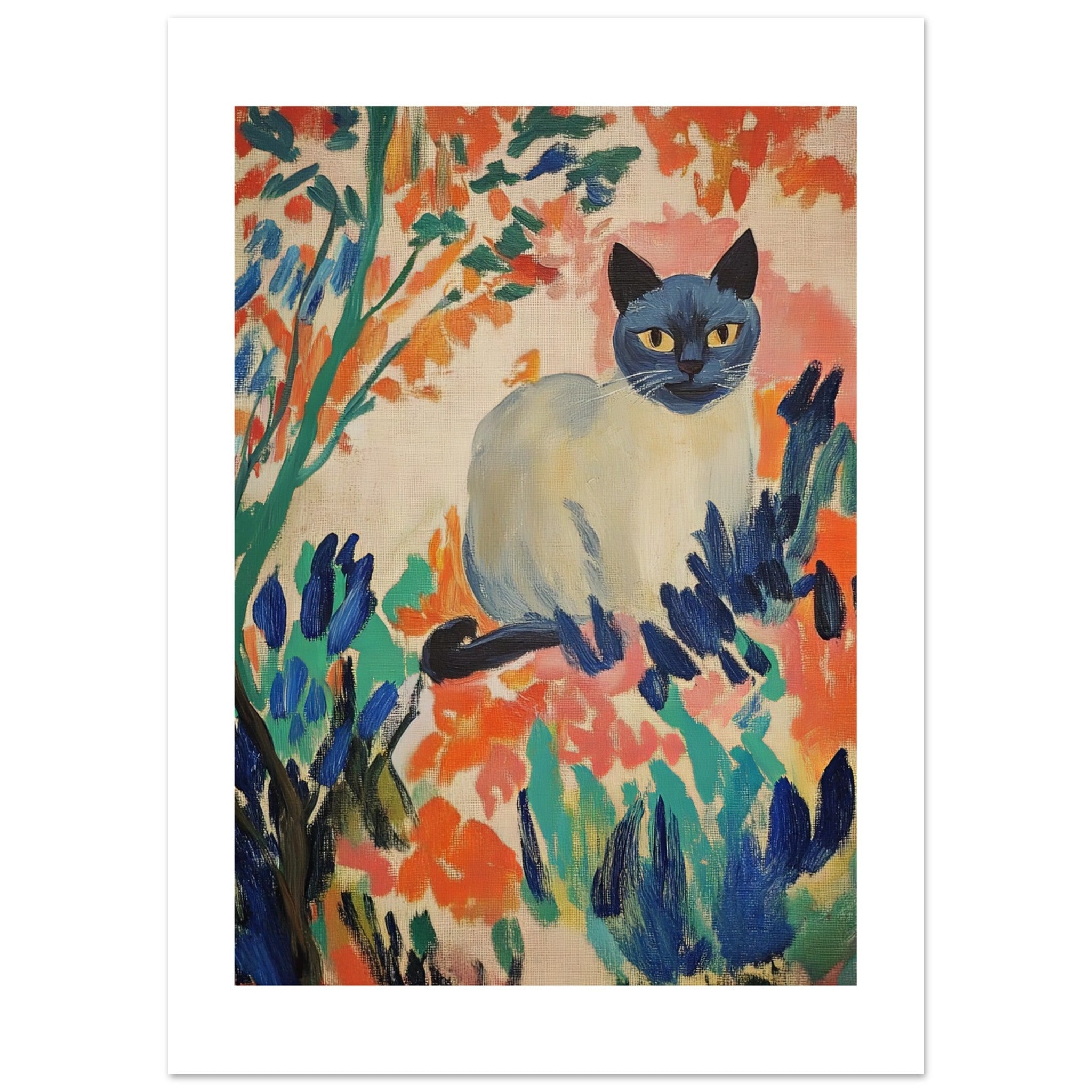 Burmese Cat Inspired by Matisse